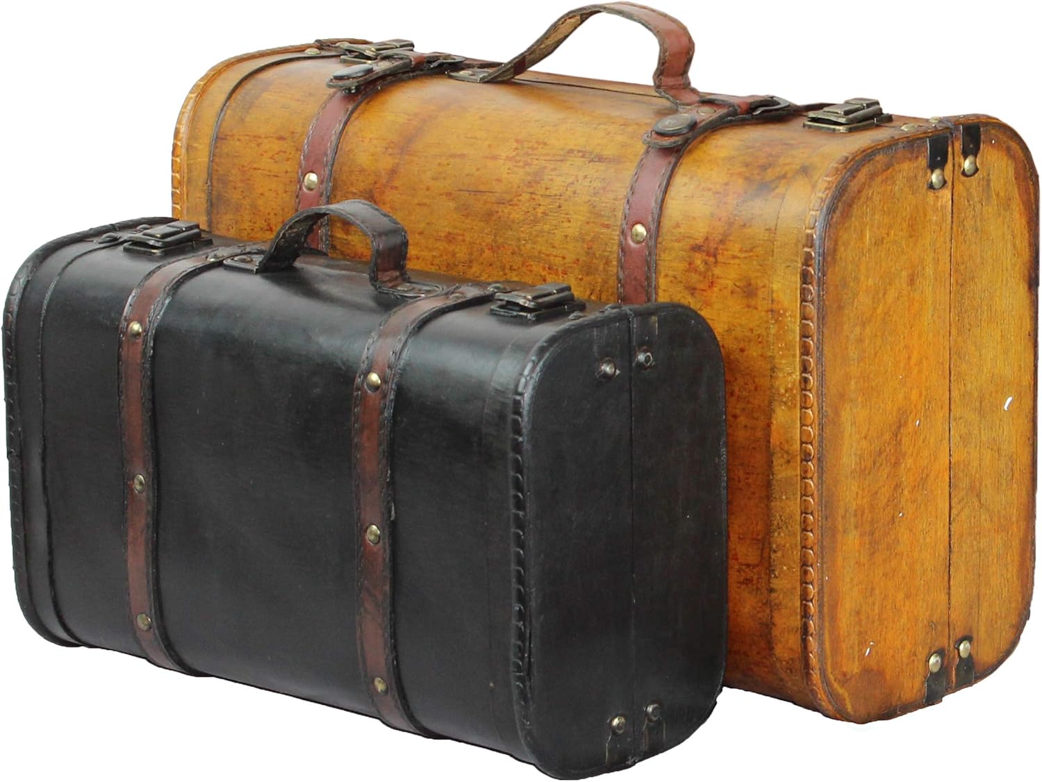Vintiquewise QI003068.3 3-Colored Vintage Style Luggage Suitcase/Trunk, Set of 3 : Home & Kitchen