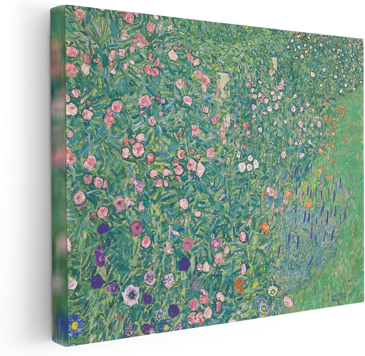 Poster Master Gustav Klimt Canvas - Italian Horticultural Landscape Print - Flower Garden Art - Gift for Men & Women - Floral Wall Decor for Living Room or Office - 8x10 STRETCHED Canvas