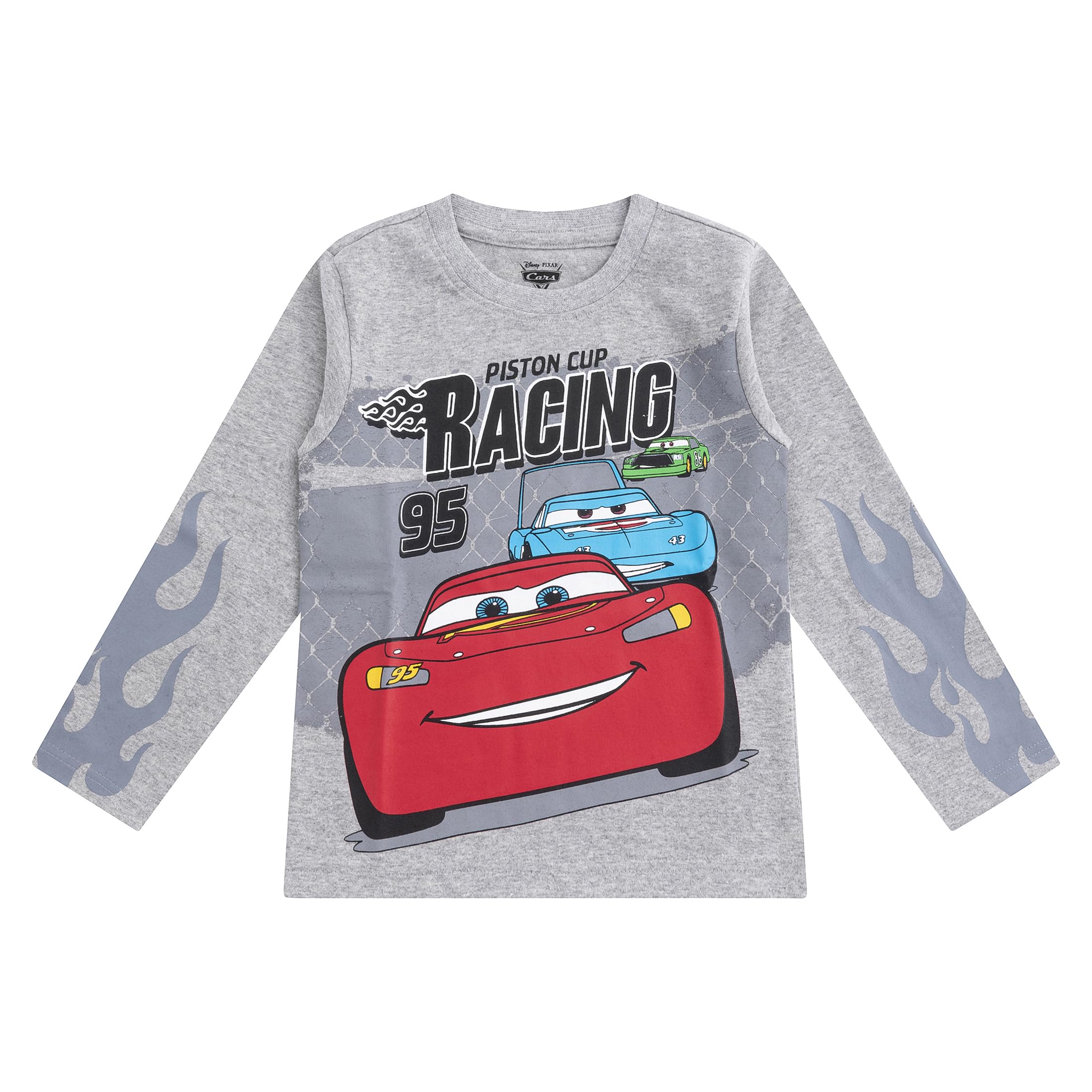Disney Cars Lightning McQueen - Paquete de 3 camisetas de manga larga para niños pequeños y grandes