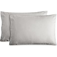 Tribeca Living Standard German Flannel Pillowcases, Set of 2, 200-GSM Heavyweight Cotton, Macchiato