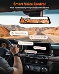 WOLFBOX G840H 12'' Miroir Dash Cam avec ADAS et BSD, 2.5K Vue arrière Caméra-rtroviseur avant et arrière, 5.8GHz WiFi, Commande vocale, Moniteur de stationnement, Inclus GPS, Enregistrement des boucles (SD Carte non incluse)
