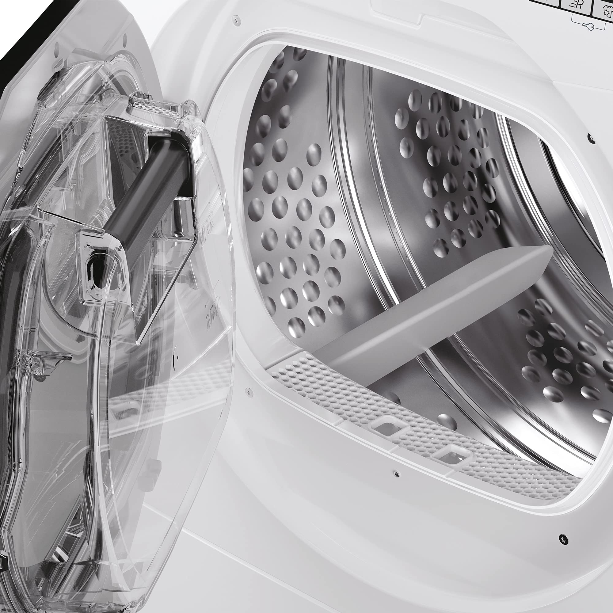 Hoover HLE H8A2DKEX-84 Wärmepumpentrockner / 8 kg/Smarte Bedienung mit NFC-Technologie/AquaVision-Kondenswasserbehälter mit optischer Füllanzeige direkt im Bullauge/Deutsche Bedienblende, Weiß