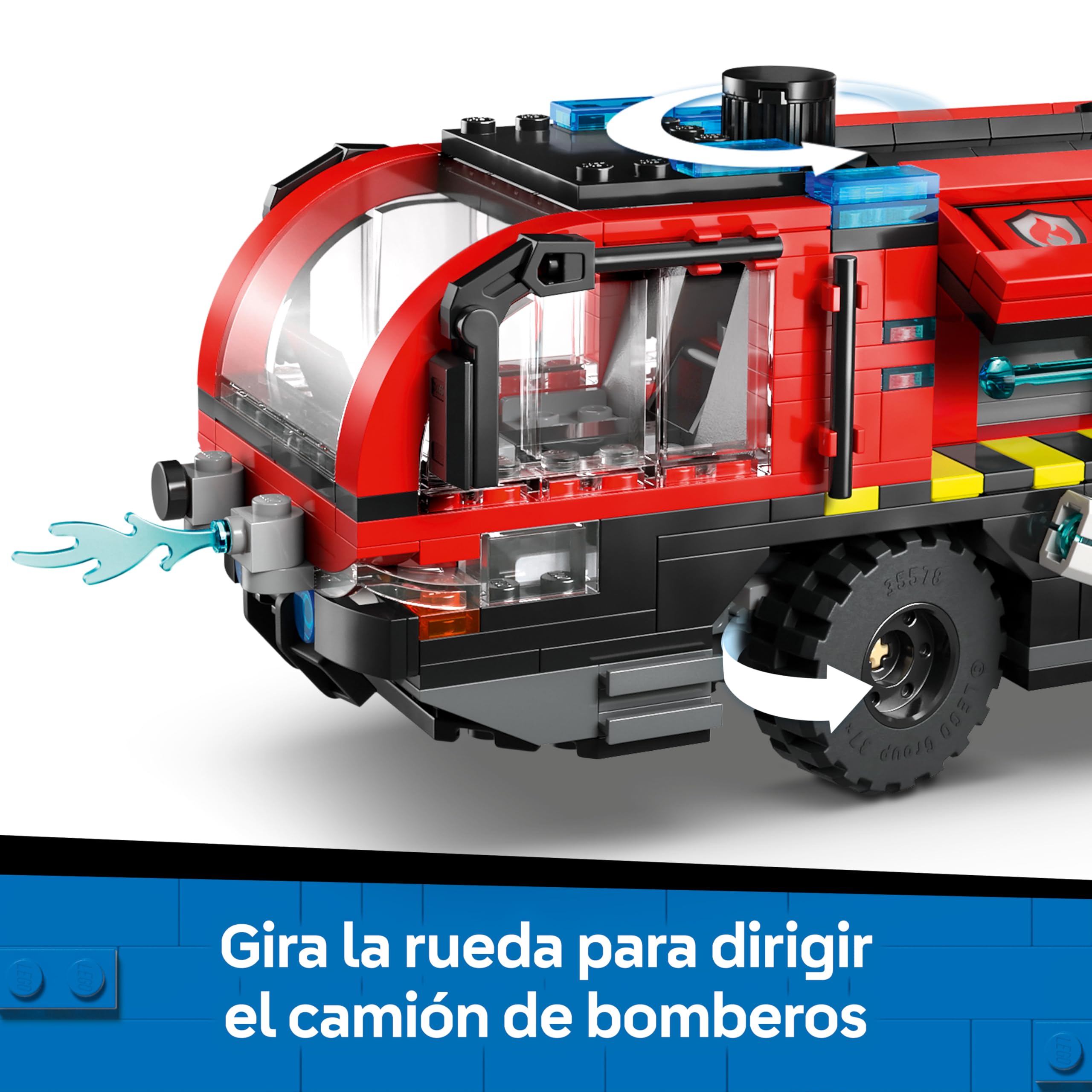 LEGO City Camión de Bomberos Aeroportuario de Juguete - Kit de Maquetas de Vehículo de Emergencias con 4 Minifiguras de Bomberos - Regalo de Cumpleños para Niños de 7+ Años - 60499