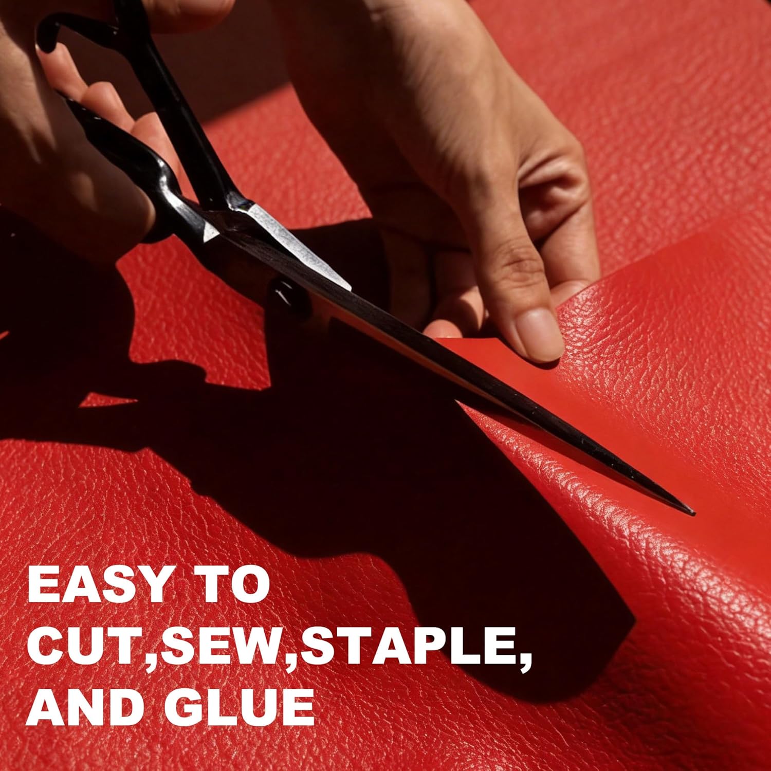 Faux Leather, Marine Vinyl PVC Leather for DIY Upholstery, Sofa Car Boat Seat Repair, Waterproof & Easy to Clean, Red (2 Yd 55x72 Inch)