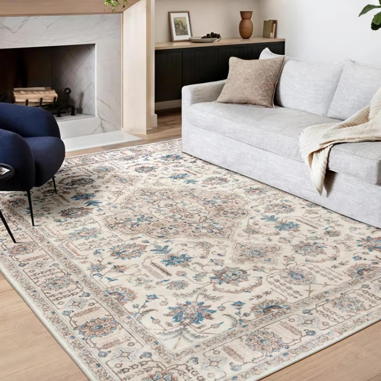 Alfombra para sala de estar de estilo bohemio retro que transforma tu salón