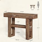 Tribesigns 41,34-Inch Farmhouse Console Table, 2-Tier Table de canapé étroite derrière le canapé, Meubles d'entrée avec étagères de rangement pour Hallway Foyer Salon, Rustic Brown