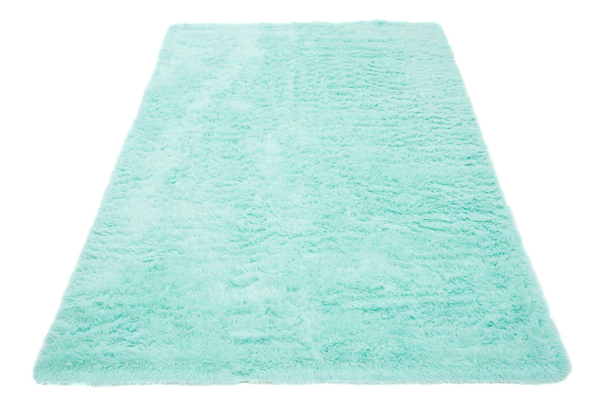 Tapiso Silk Shaggy dywan z wysokim runem, nowoczesny, długie runo, jednokolorowy, mięta pieprzowa, do sypialni, salonu, pokoju dziecięcego, Ökotex 200 x 300 cm