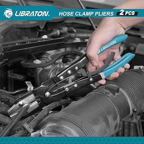 Miniatura 14 de Libraton Alicates de abrazadera de manguera - Juego de 6 piezas, recto y 90, plástico, freno, combustible, refrigerante, manguera del radiador