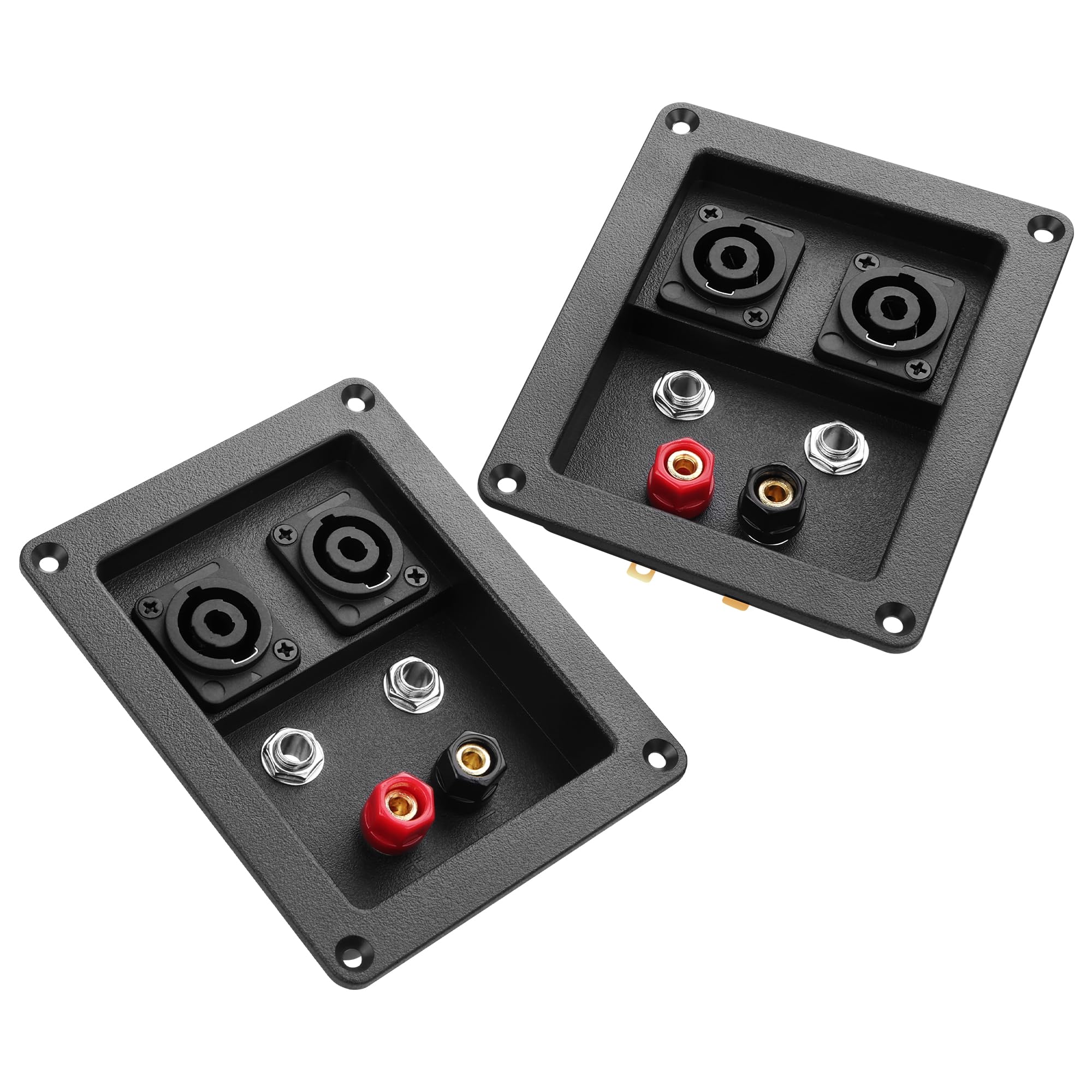 Photo 1 of PNGKNYOCN 6 Position Terminal Junction Box, 2 Screw Type Binding Post with Dual Speakon and Dual 1/4" Speaker Cabinet for Car/Home Audio DIY?2 Pack?