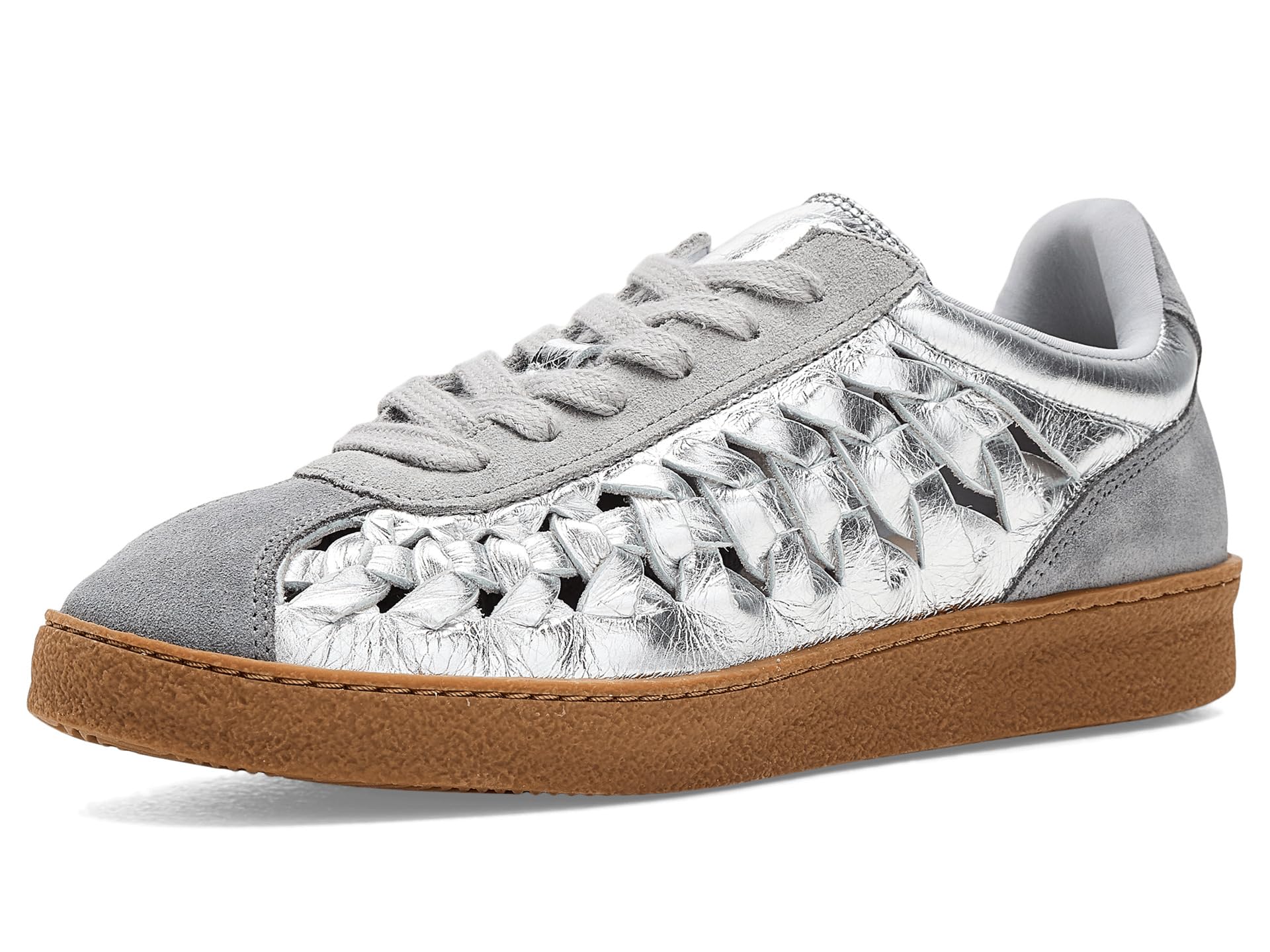 Allsaints Womens Velma Woven Sneaker 8 Silver/Grey
