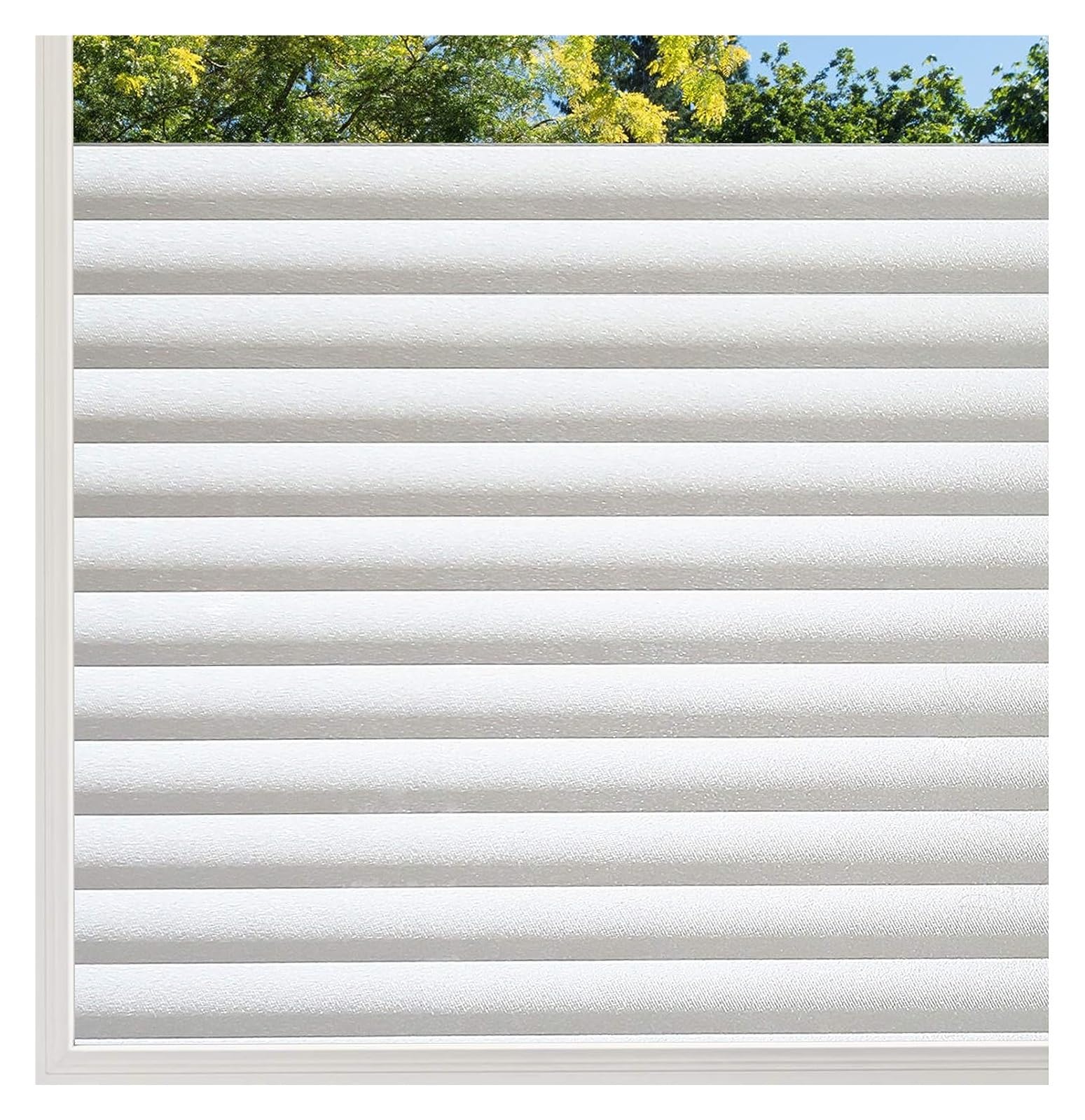 SHALLEZSOU Window films Frosted Window Film Privacy Heat Control Blocking Static Cling Non-Adhesive Reusable Door Coverings for Home Office(Fby,45x200cm)
