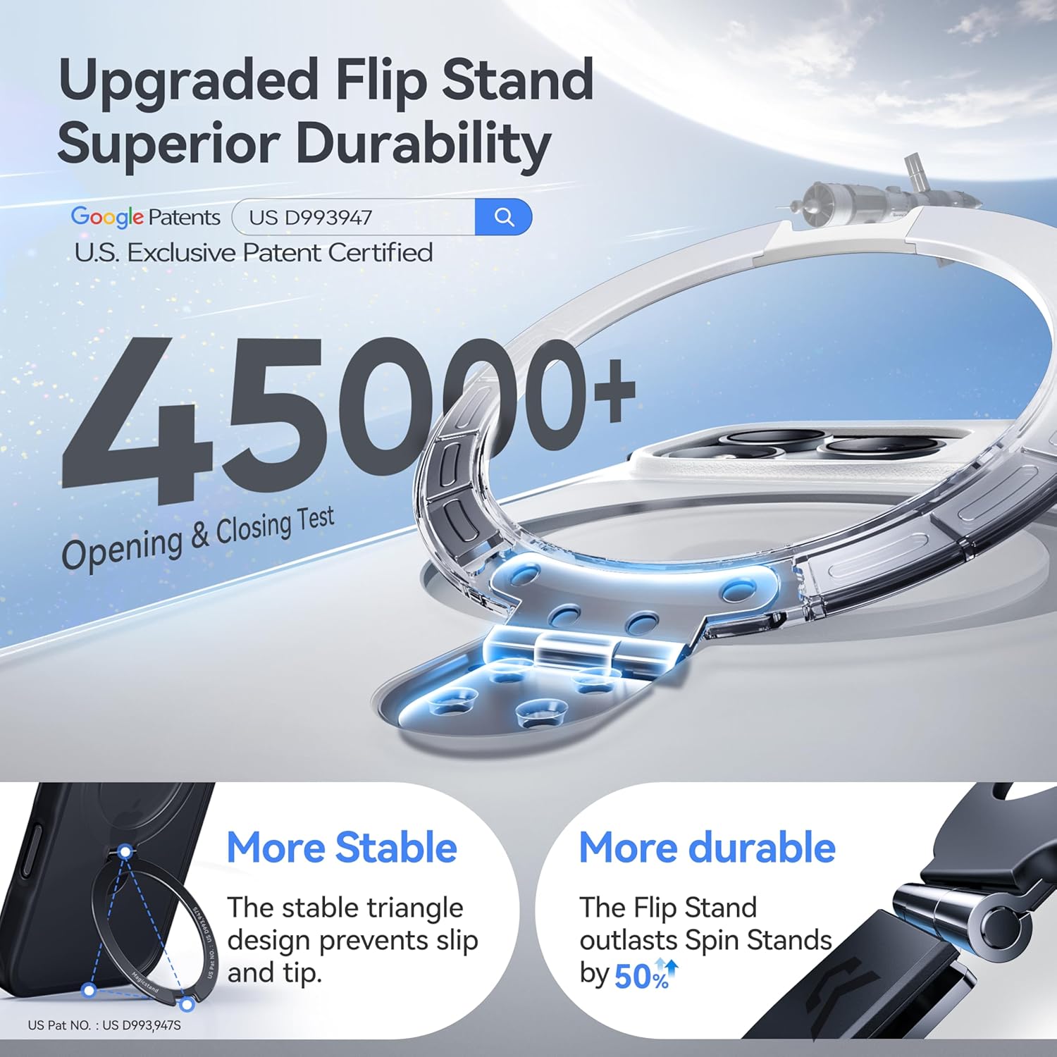 CASEKOO Ultra-Magnetic Stand for iPhone 17 Pro Max Case [Military Drop Protection] [Compatible with MagSafe] Shockproof Translucent Matte Slim Ring for iPhone 17 Pro Max Phone Case 6.9", White