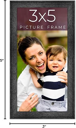 Miniatura 10 de Marco de madera real negro de 3 x 5 pulgadas de ancho de 1.5 pulgadas Profundidad del marco interior de 0.5 pulgadas Marco de fotos envejecido