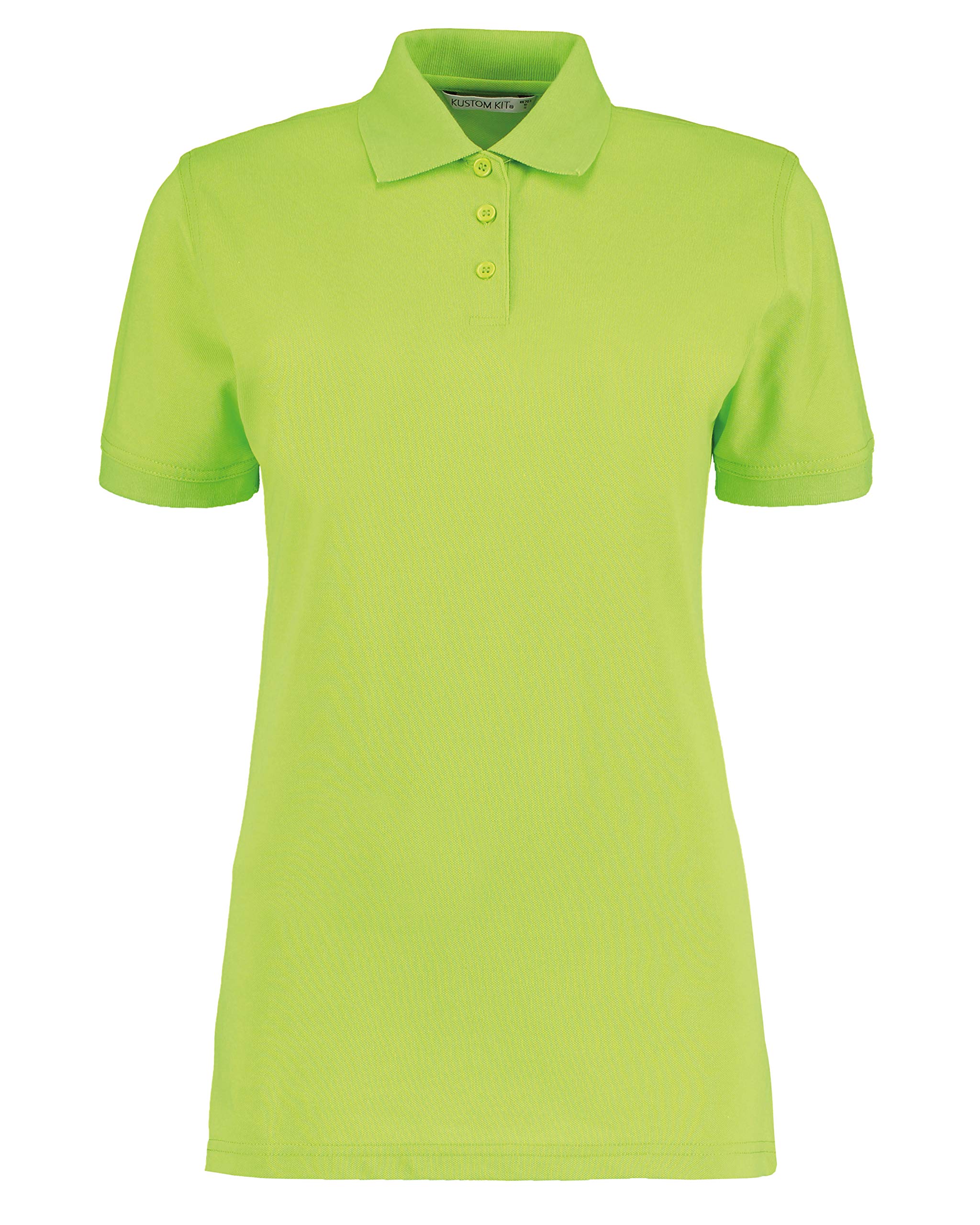 Kustom Kit New Womens Klassic Polo-Shirt with Superwash Lime Size 14