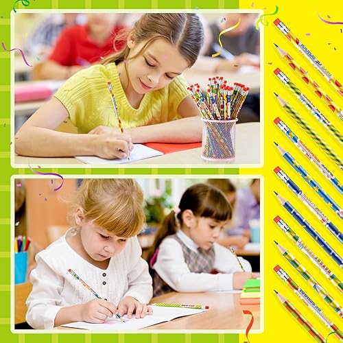 Miniatura 4 de Geyoga Lápiz de 100 días de escuela para niños con borrador, educativos y de aprendizaje, bonitos lápices inspiradores, aulas, fiestas, estudiantes,