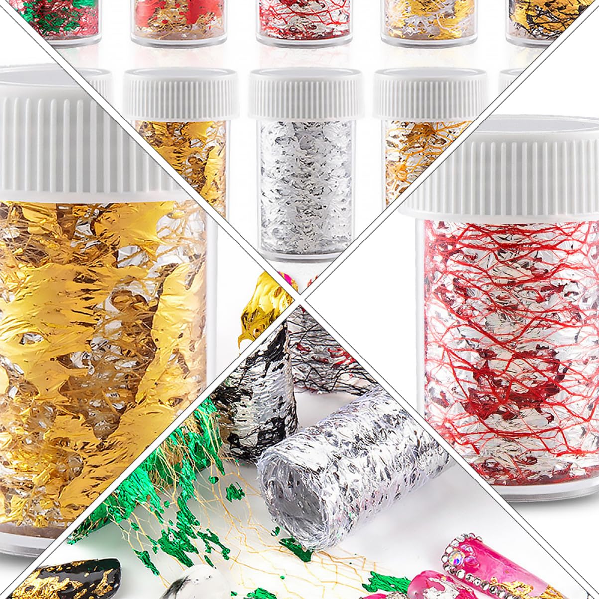 SHERCHPRY 3 Set Adesivi Per Unghie Decorazioni Mesh Per Nail Art Con Design Vari Colori Per Manicure Te Per Donne E Ragazze 10 Pezzi * 3