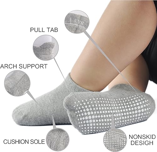 Miniatura 6 de EPEIUS Calcetines antideslizantes de algodón grueso con empuñaduras para niños y niñas, paquete de 612