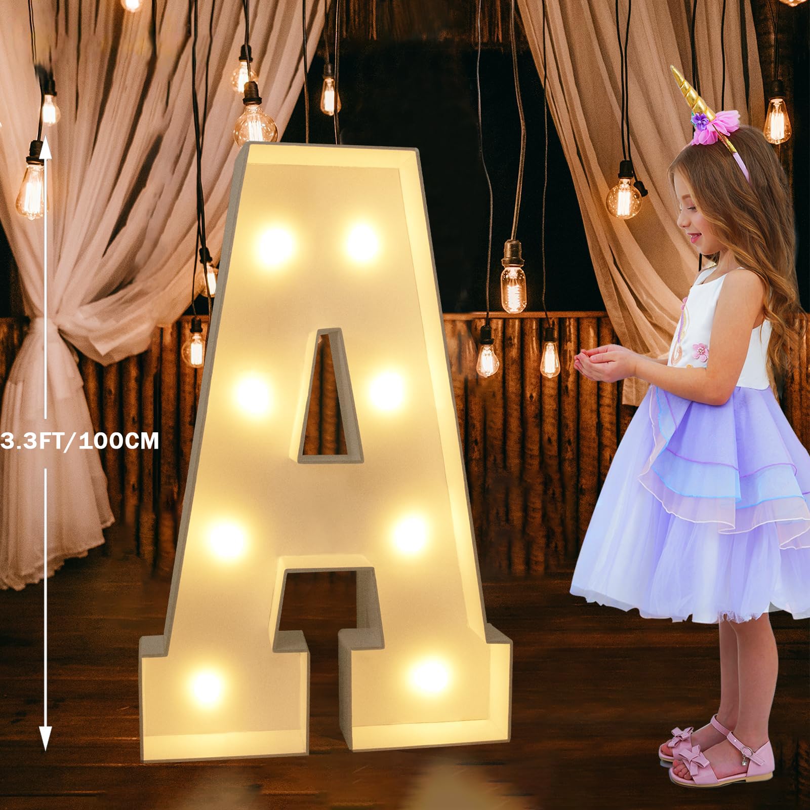 Lettere C illuminate, 100 cm, con grande luce a LED incandescente, riutilizzabile, decorazione per interni per feste, bar, camera da letto, matrimoni, compleanni, vacanze, 100 cm