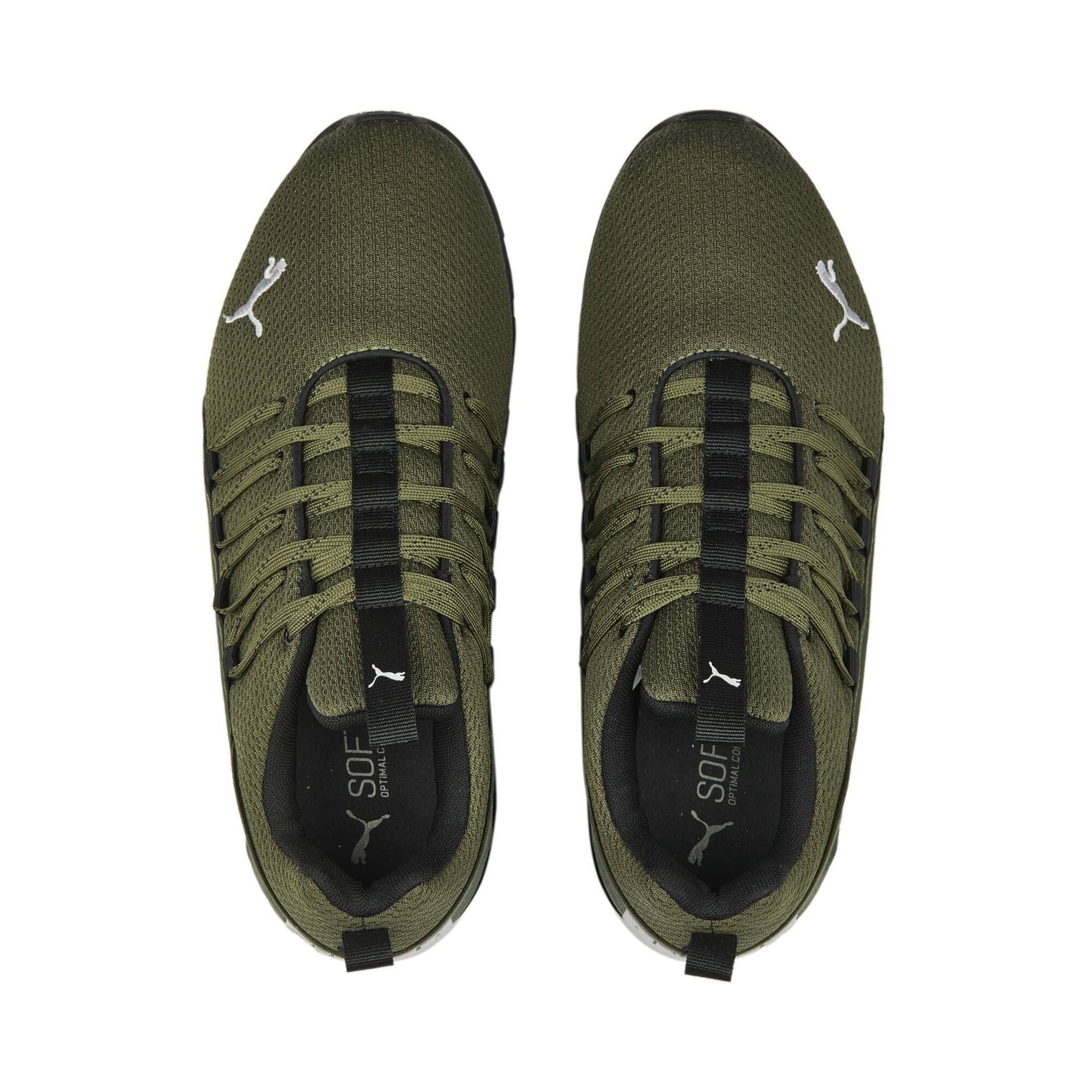 PUMA Zapatillas de Running Hombre Axelion Refresh 42.5, Green Moss Black Feather Gray