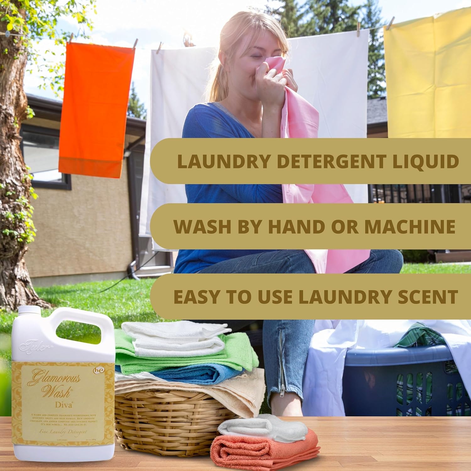 Worldwide Nutrition Bundle Compatible with Tyler Glamorous Wash Diva Laundry Liquid Detergent - Hand and Machine Washable Diva Laundry Detergent - 1.89L (64 Fl Oz) Detergent with Keychain
