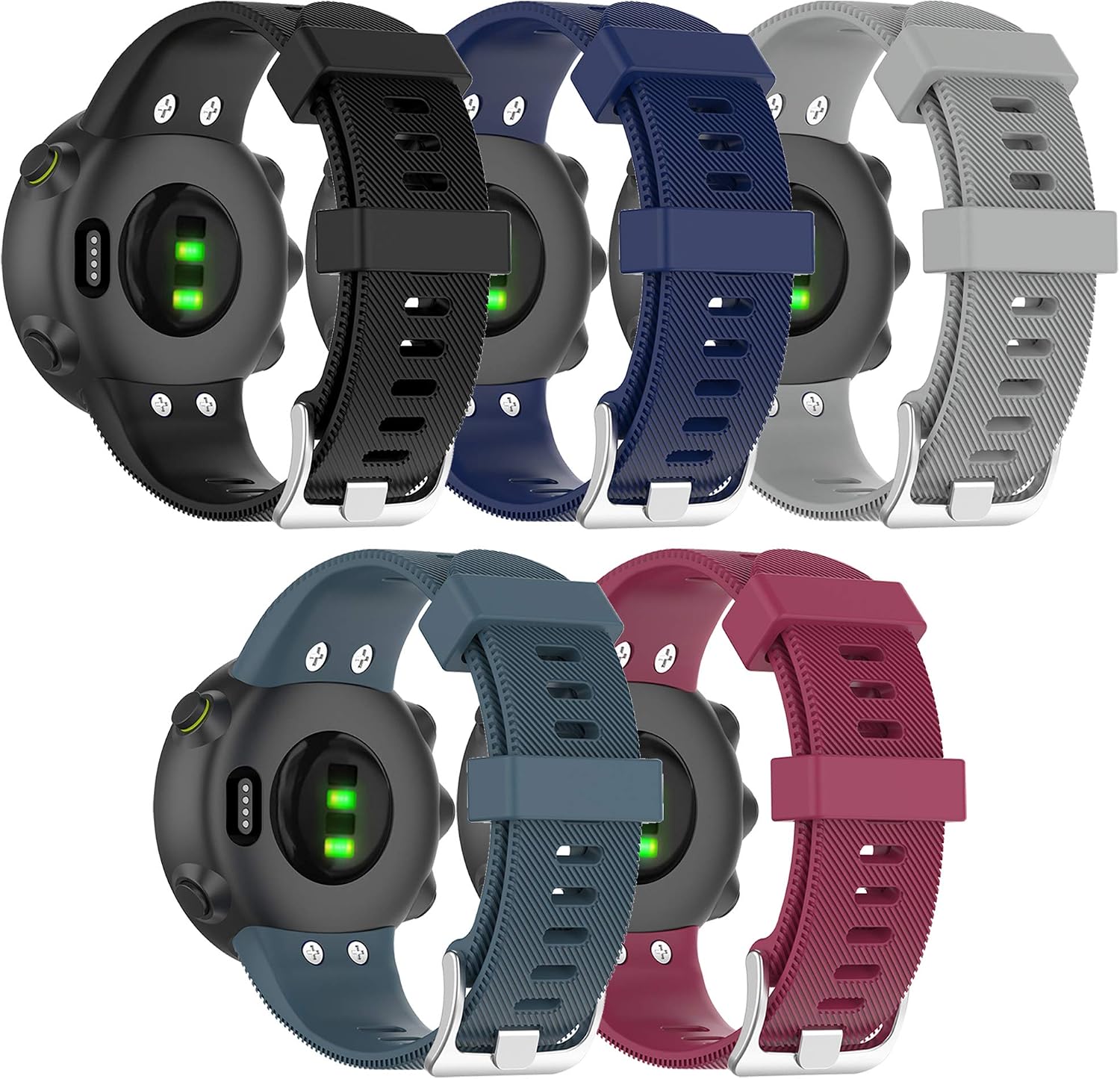 Band for Garmin Forerunner 45 (42mm), Soft Silicone Replacement Watch Band Strap for Garmin Forerunner 45S (39mm) / Swim 2 Smart Watch (No Tracker) image 2