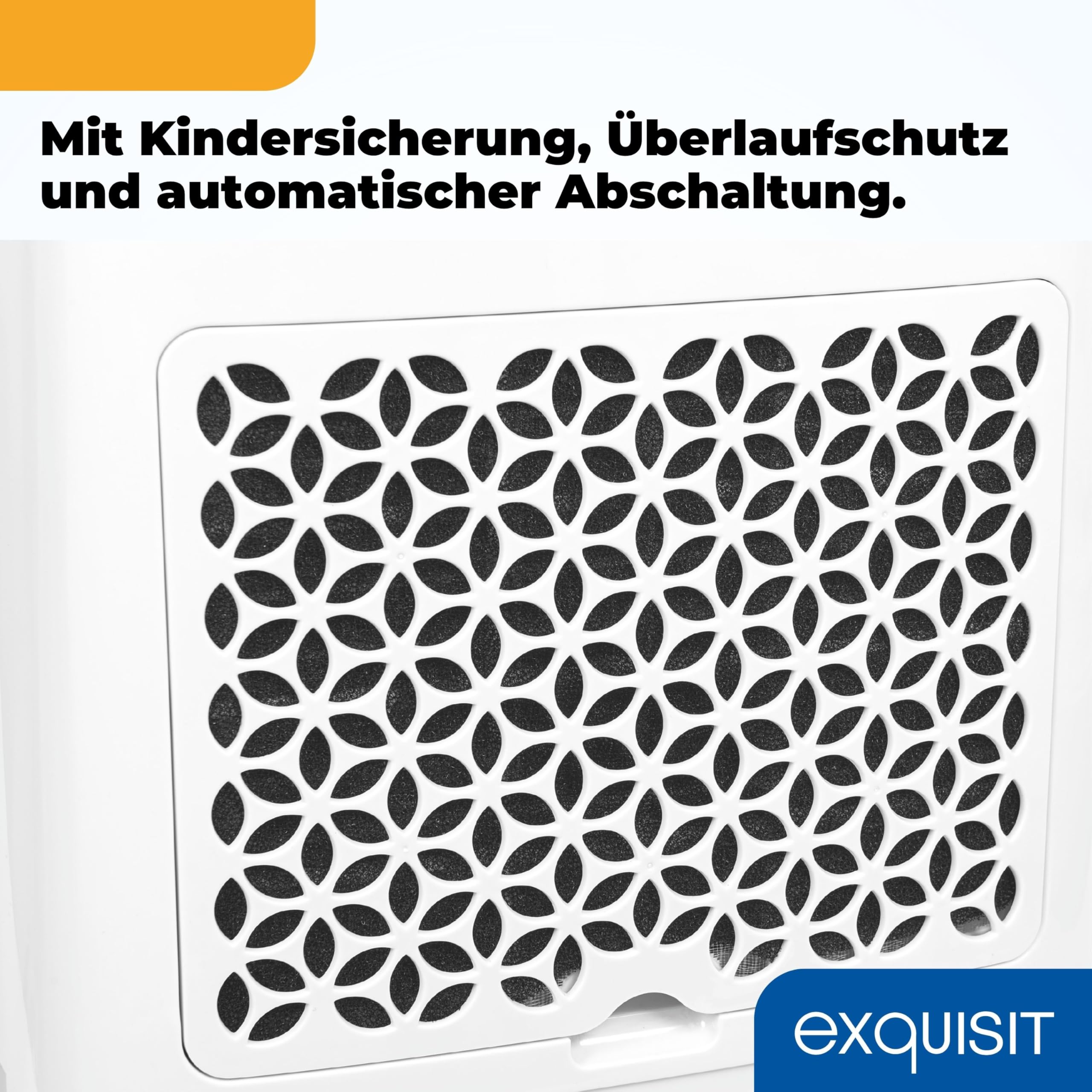 Exquisit Mobiler Luftentfeuchter, 5,5 Liter Wassertank, 400 Watt, 180m³/h, Timer, Für 30-35m², Betriebs-LED, Kindersicherung, Neustart-Funktion, LE 2055 wes
