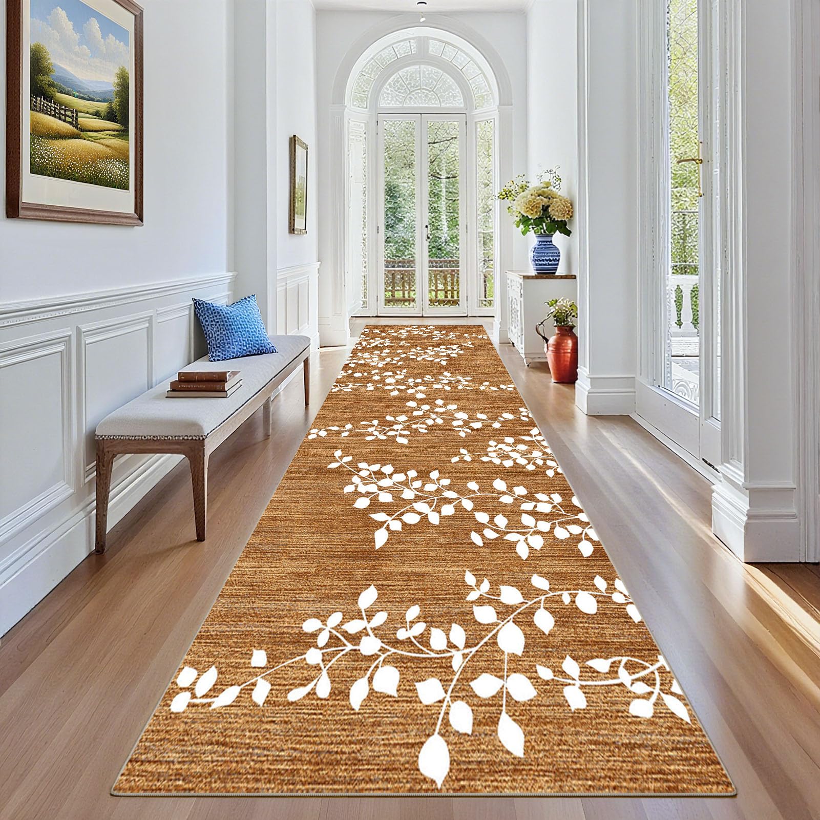 Stqyeiw Carpet Runner for Hallway 70 x 100 cm Non Slip Long Hallway Runner Rugs for Kitchen Rugs Washable Floor Mat Absorbent Door Mat Narrow Hall Runner for Hallway Bedroom Kitchen Entryway