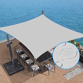 NyShine Sun Shade Sail with Hardware Kit Waterproof 10' x 10' Rectangle UV Block Canopy Awning Shelter for Outdoor Patio B...