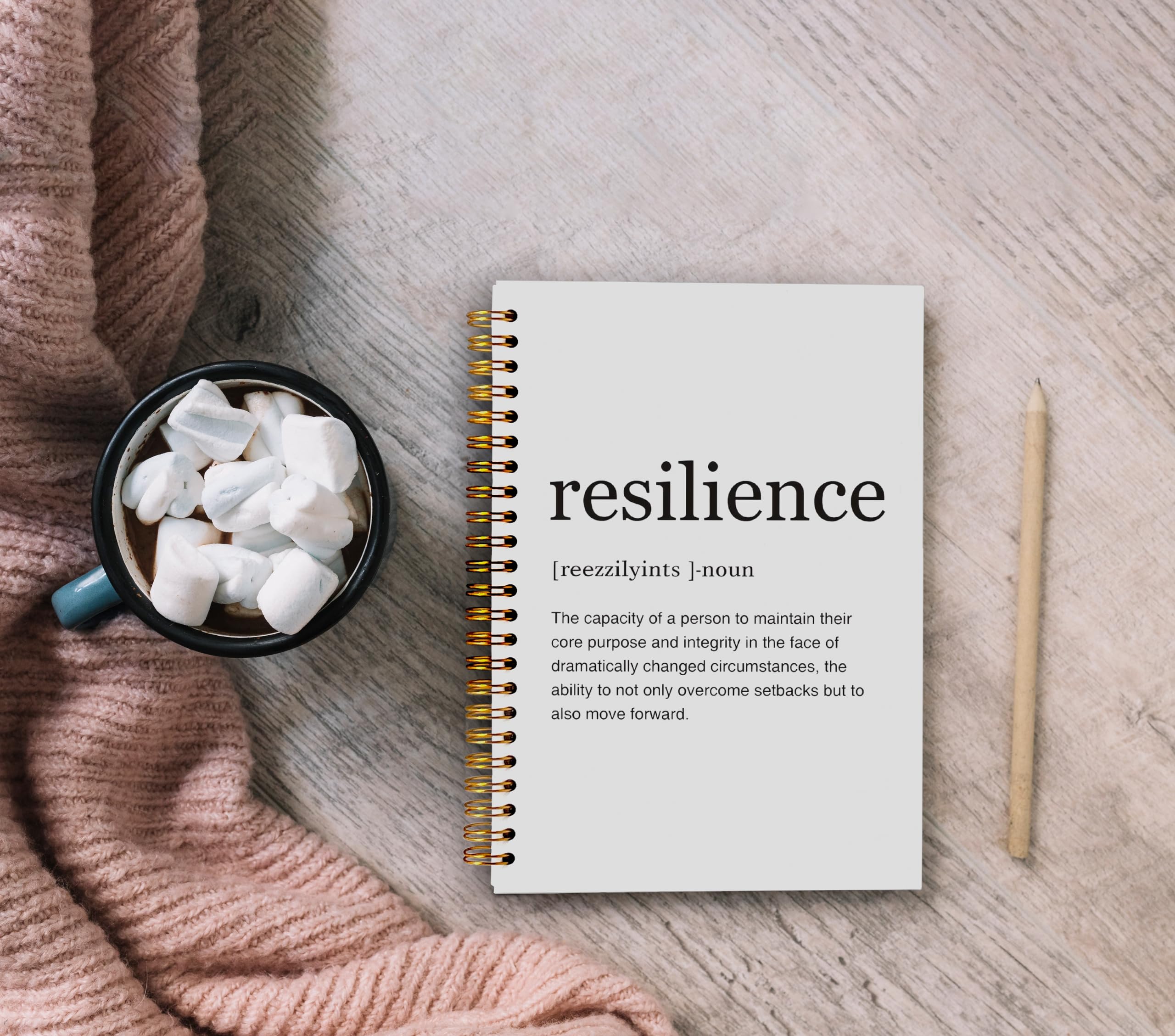 Ecezatik Cuaderno inspirador, diario inspirador, diario inspirador para mujeres y hombres, cuaderno en espiral de resistencia de 8.3 x 5.5 pulgadas