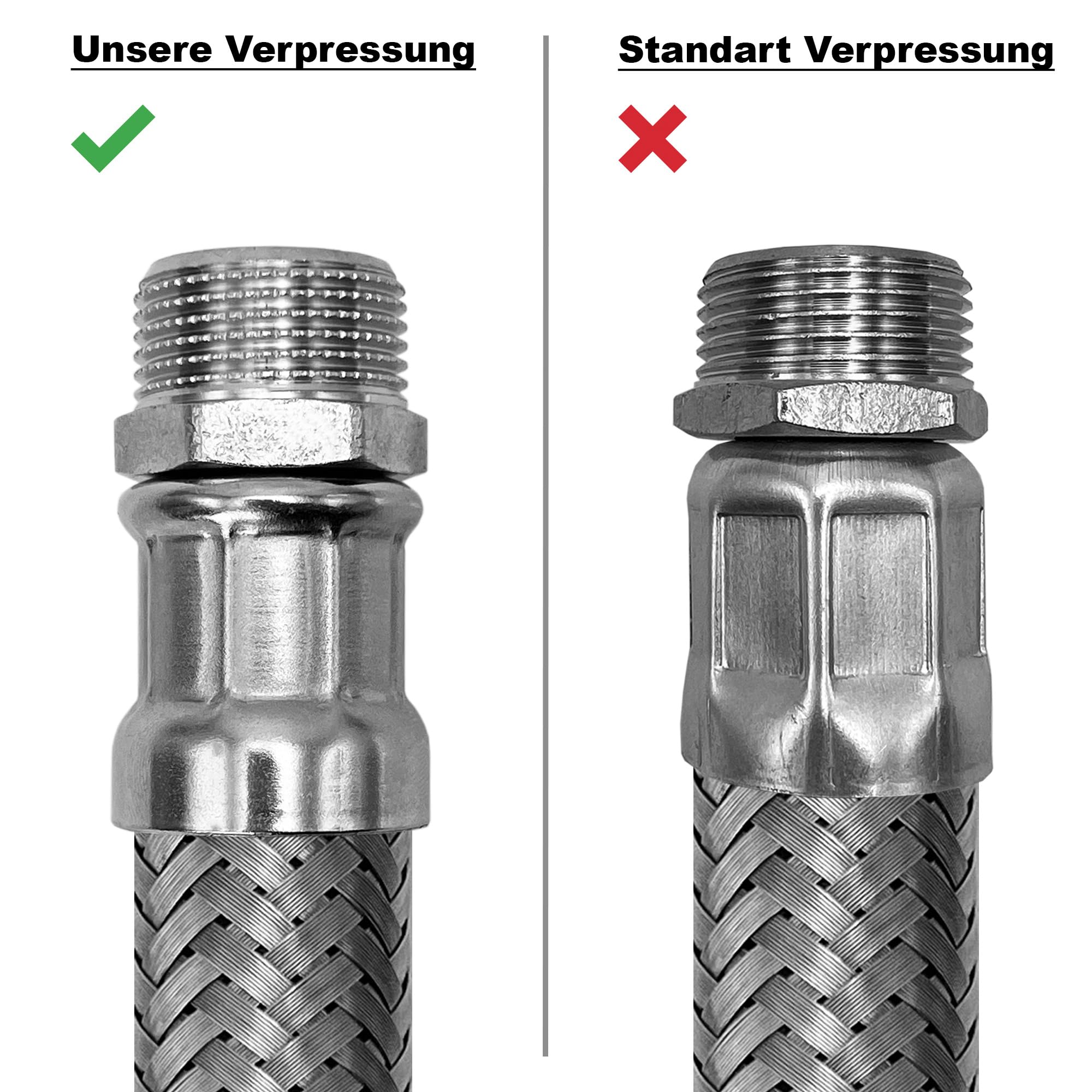 AWM Acero Inoxidable Flex Manguera 1/2, 3/4, 1 pulgadas Sani-Flex – Tubo de conexión, sanitaria Casa de agua