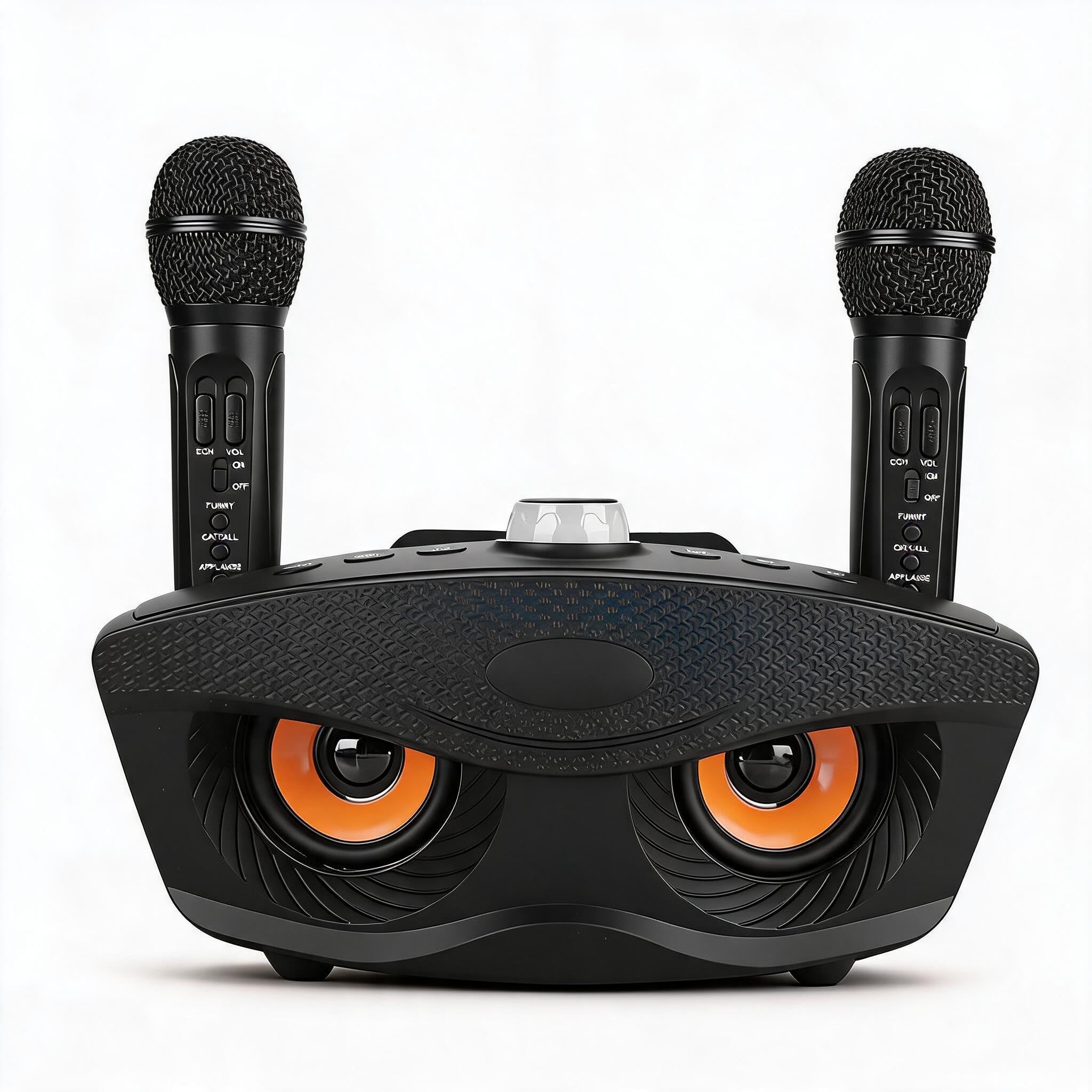 Karaoke Mikrofon, Bluetooth Lautsprecher und Mikrofon, Drahtloses Mikrofon für Innen und Außen, Tragbarer Home KTV Lautsprecher mit Verstärker, Heimkino Karaoke System (Schwarz)