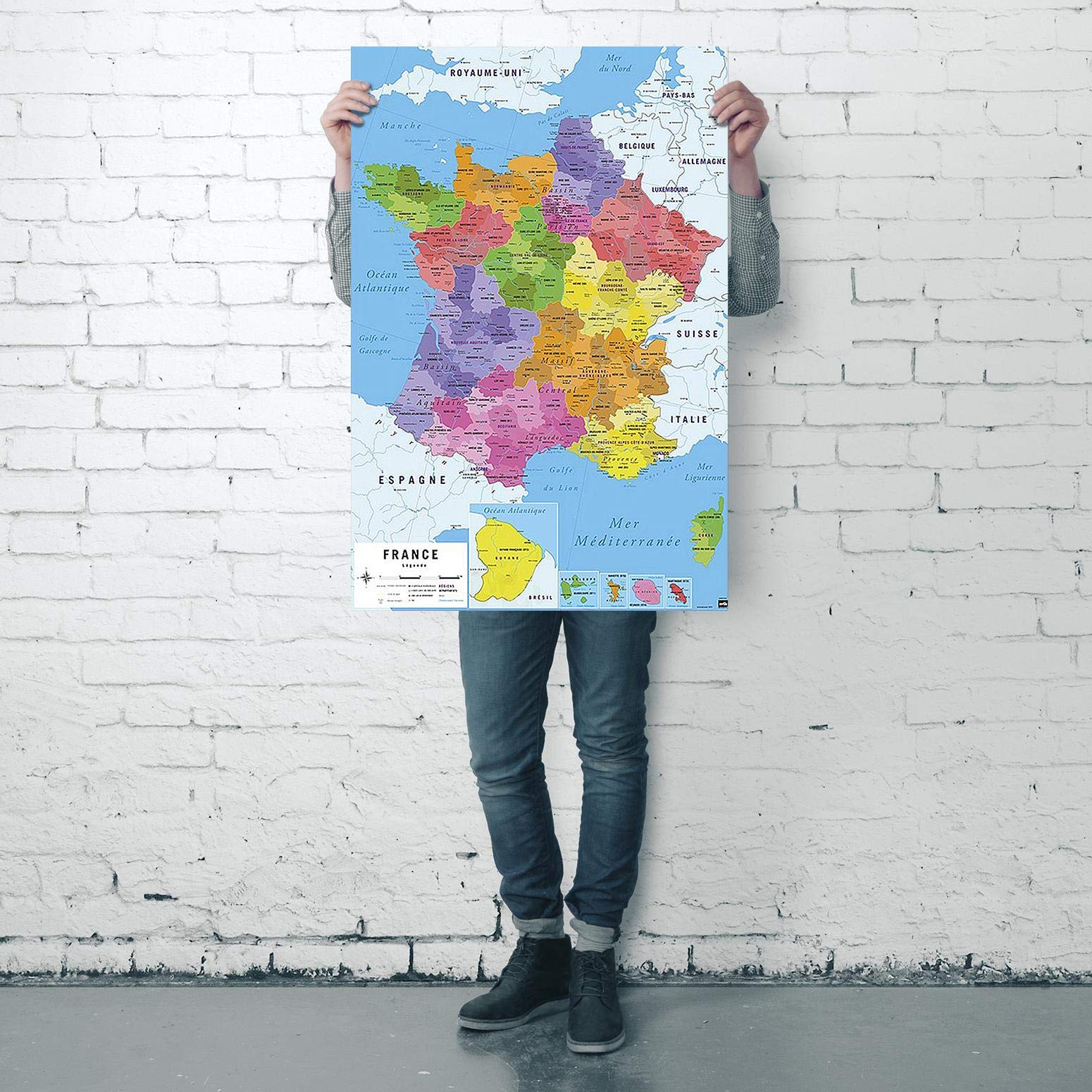Carte De France 17 Poster Map Of France 17 61cm X 91 5cm Buy Online In Yemen At Desertcart