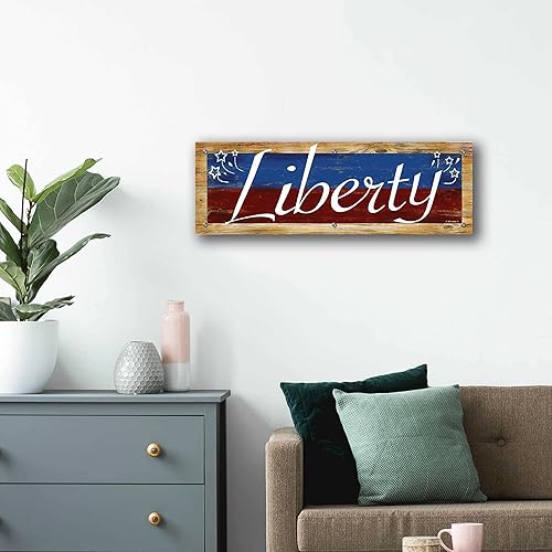 Miniatura 8 de Epic Art 'Liberty' por Ed Wargo, arte de pared de vidrio acrílico, 36"x12"