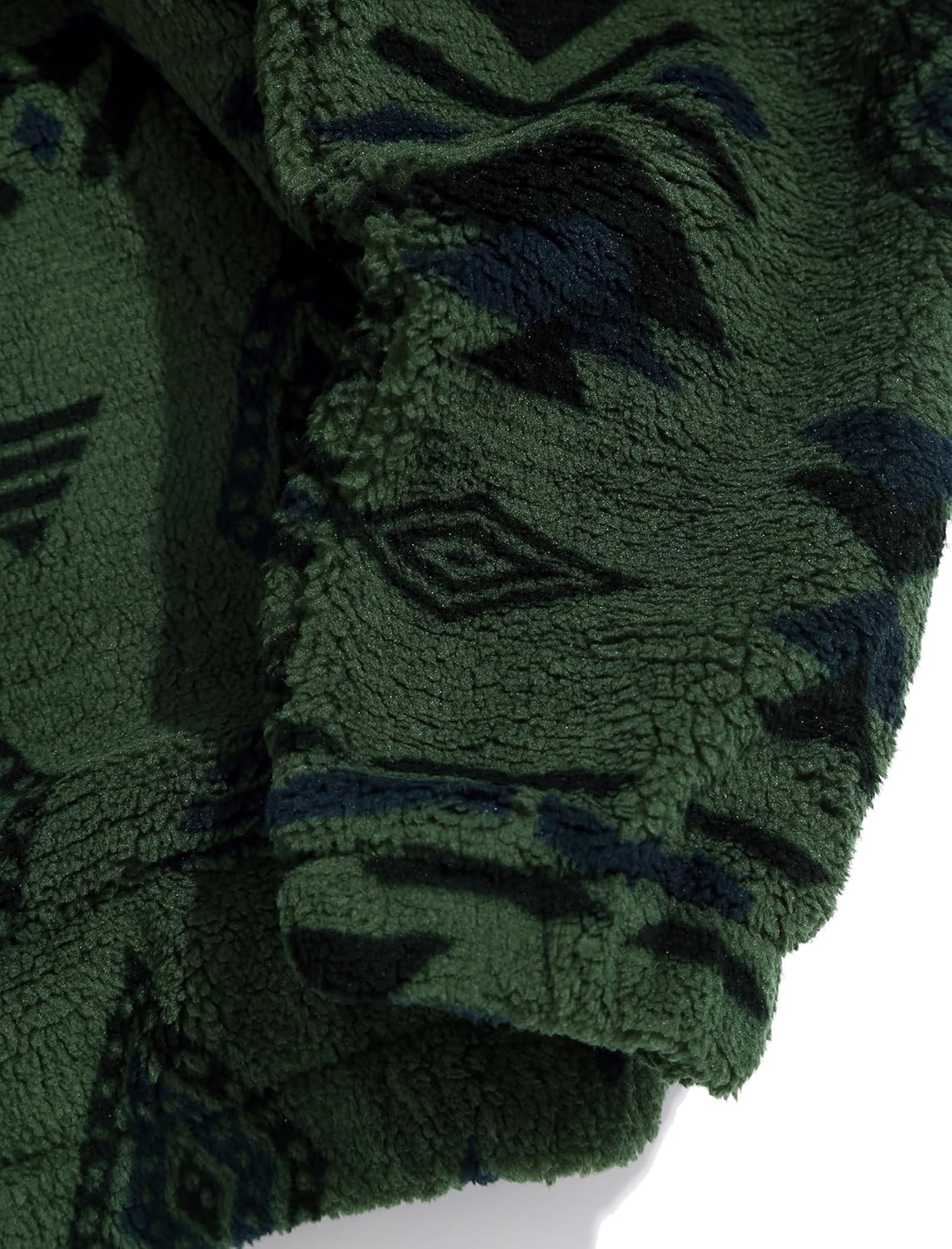 ZAFUL Men's Hoodies Ethnic Style Contrast Binding Kangaroo Pocket Loose Pullover Fuzzy Hoodie - Image 4