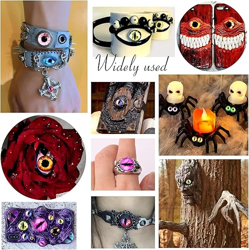 Miniatura 7 de TOAOB - 50 ojos de seguridad para Amigurumis de 0.551 in, 0.630 in, 0.709 in, 0.945 in, ojos de seguridad de dragón de cristal, para manualidades,