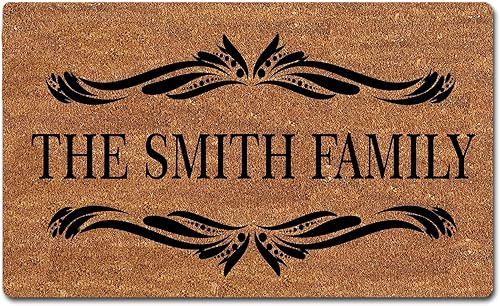 Tapete personalizado para puerta con nombre de la familia, diseño personalizado, tapete de bienvenida para puerta delantera, tapete de entrada para