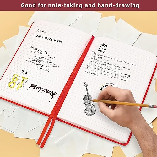 Miniatura 5 de JOYEUX Cuaderno rayado, diario de 160 páginas para escribir, tamaño mediano de 5.7 x 8 pulgadas para mujeres y hombres, papel A5 de 3.53 ozm de