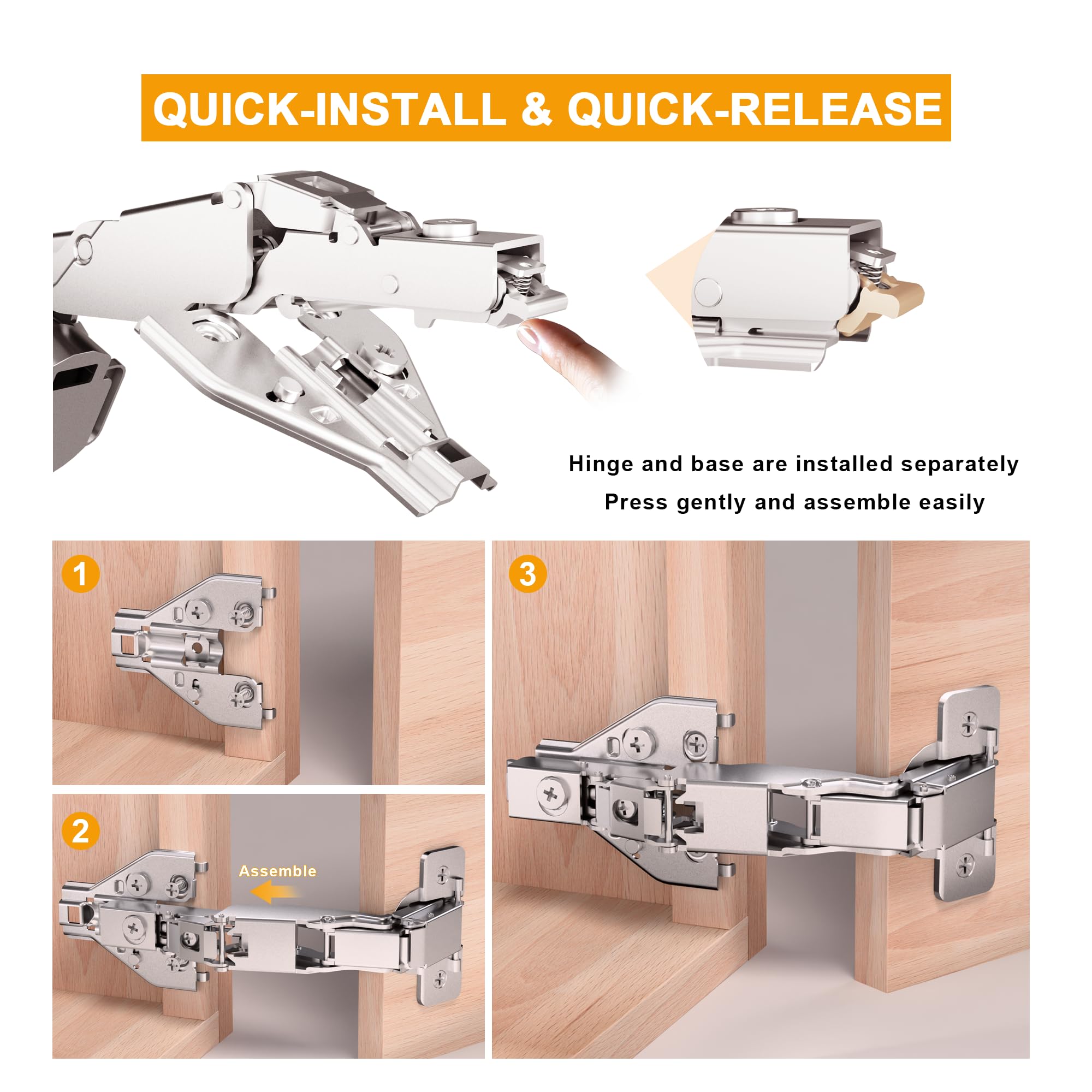 2-Pack 165 Degree Lazy Susan Hinges 50% Faster Install — Amazon image 4