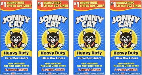 JONNY CAT - Bolsas para caja de arena para gatos (5 por caja, 2 paquetes (total 10 forros) (paquete de 4)