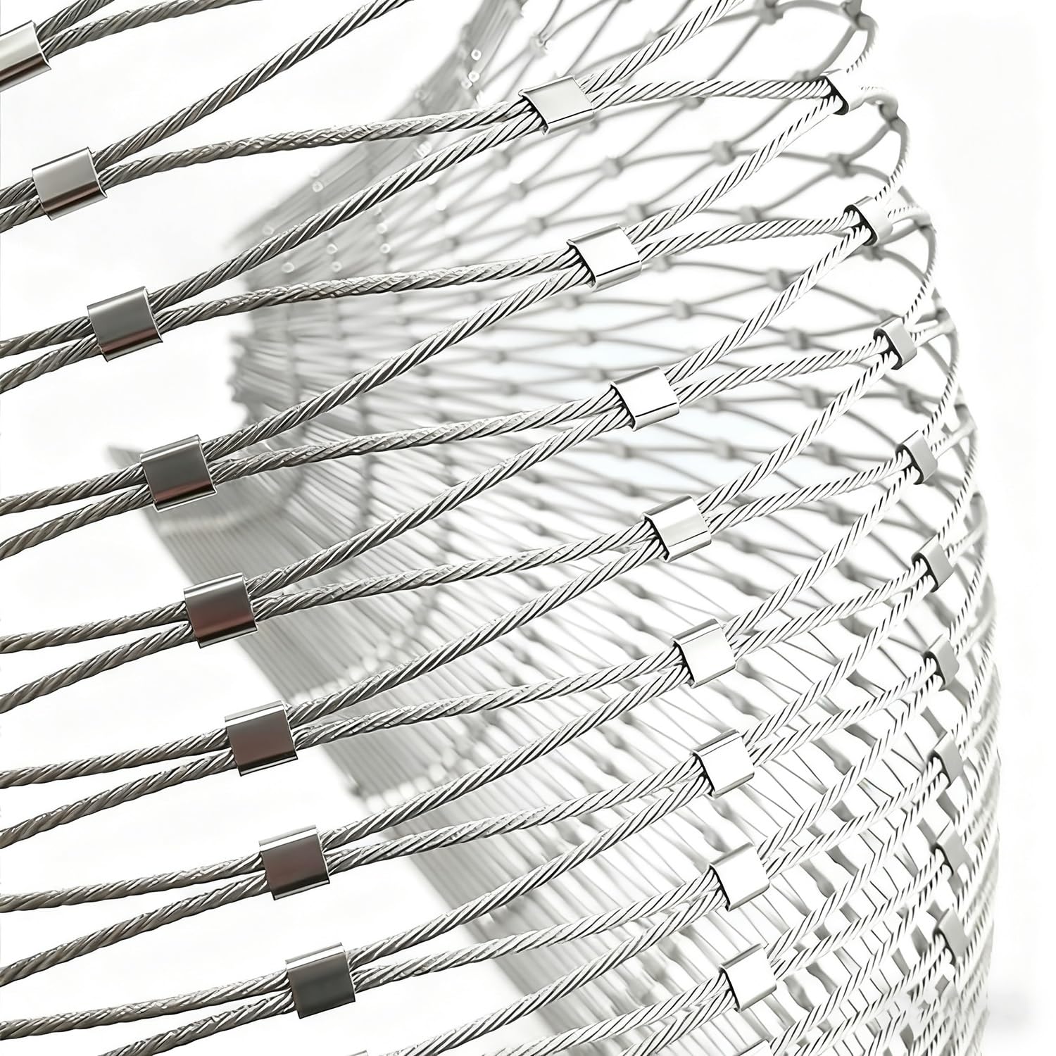 Filet de sécurité en acier inoxydable pour sécurité de balcon et clôture de volaille - 100 x 200 cm - Idéal pour la protection de la maison et la sécurité des animaux domestiques