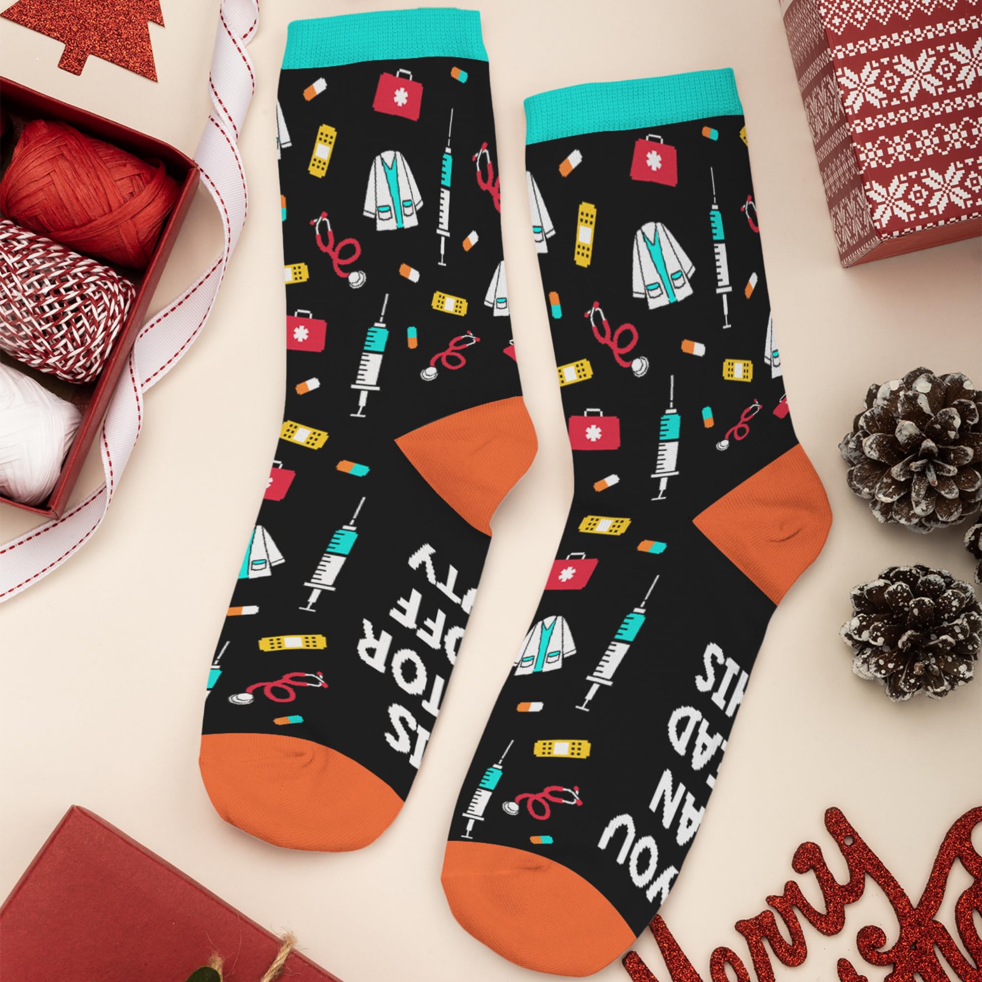 FOURSTUFF Christmas Dentist Firefighter Nurse Teacher Pilot Police Bus Driver Boss Doctor Nutcracker Socks - Jobs Socks