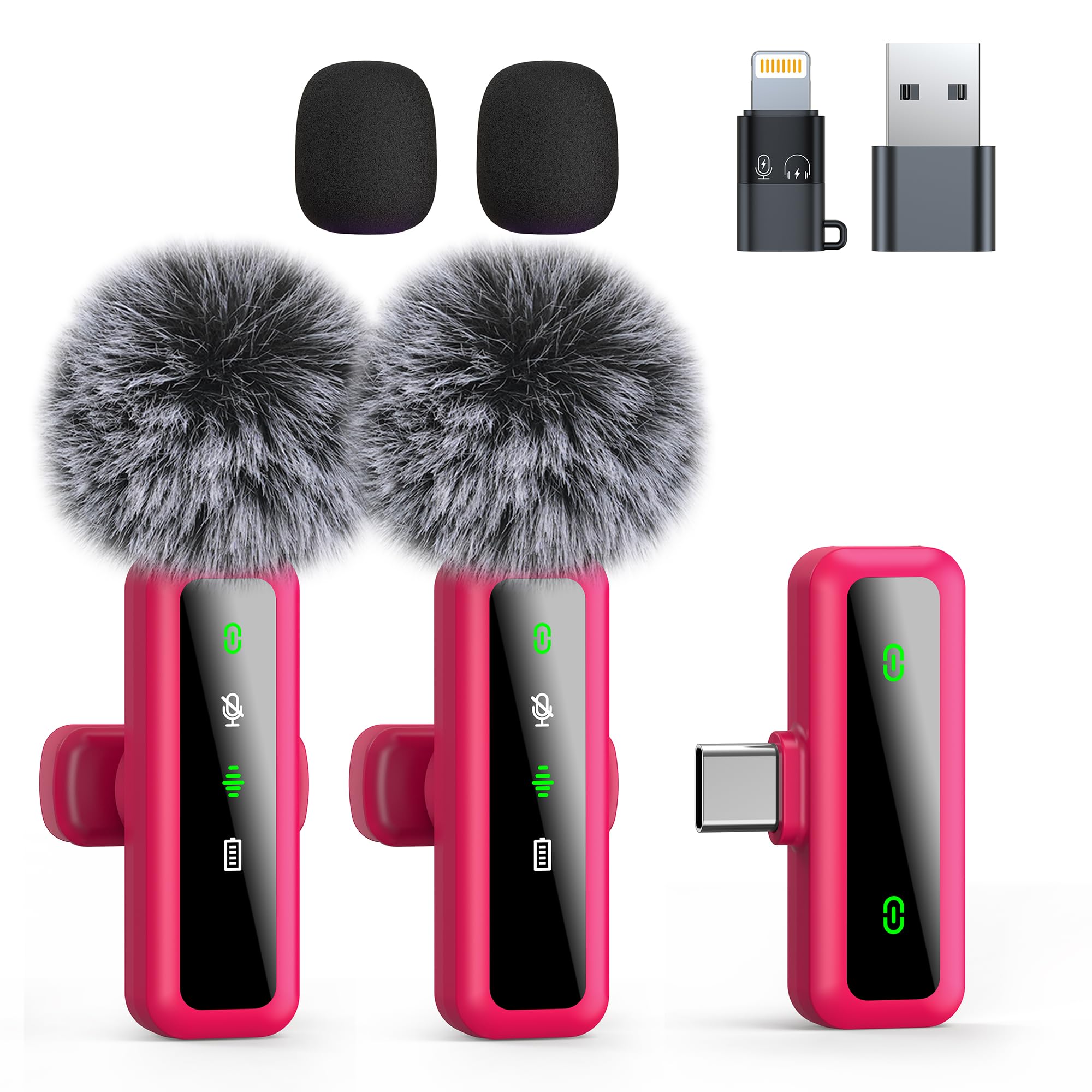 Photo 1 of Wireless Lavalier Mic for iPhone, Android, PC, Live Stream, Vlog (rose?
