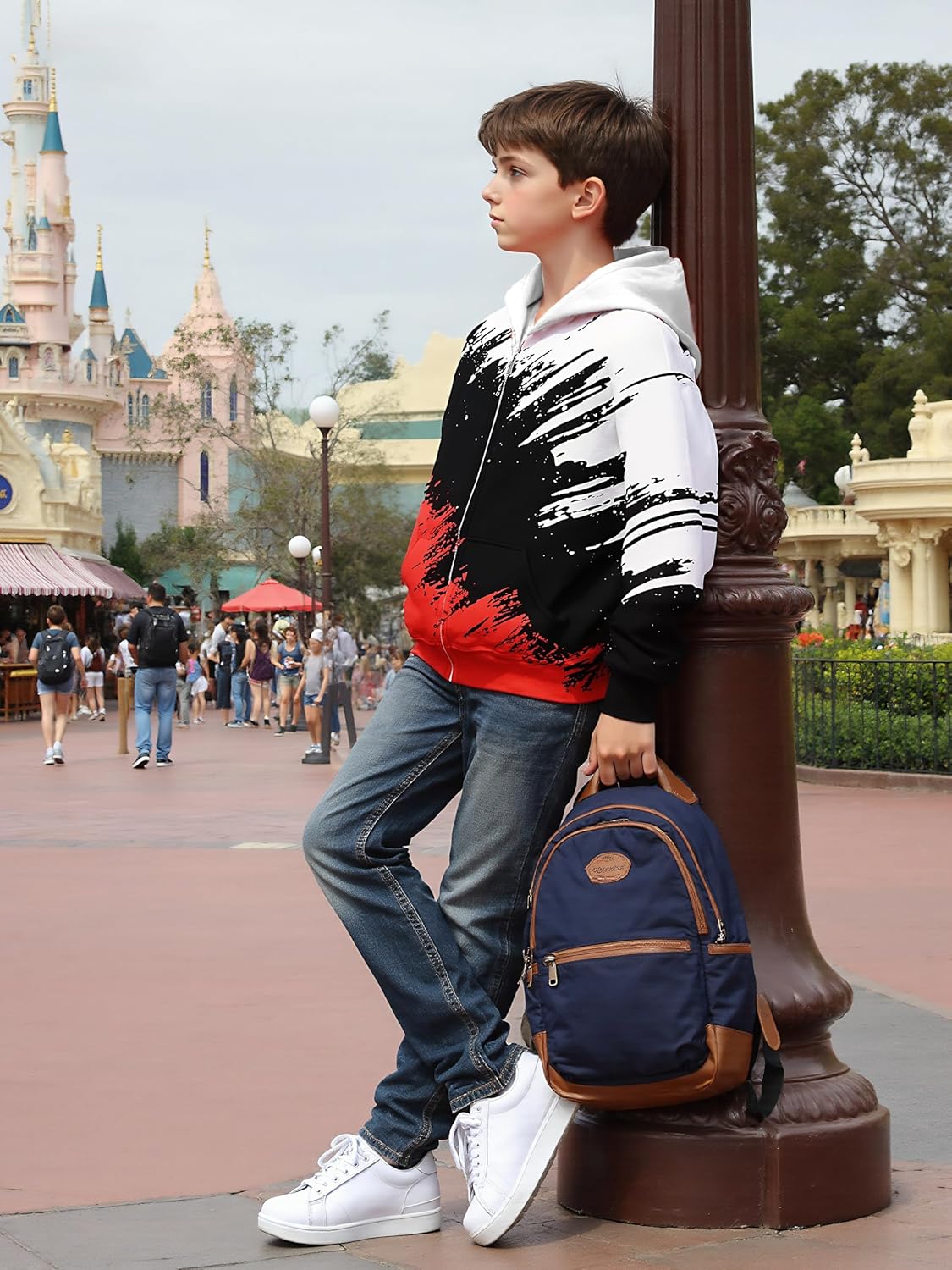 uideazone Boys Girls Zip Up Hoodies 3D Graphic Hooded Sweatshirts Hoody Coat with Pockets for Kids 6-14T - Image 3