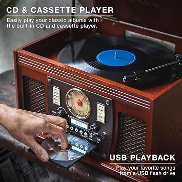 Victrola Navigator - 8-in-1 Bluetooth Record Player - Black