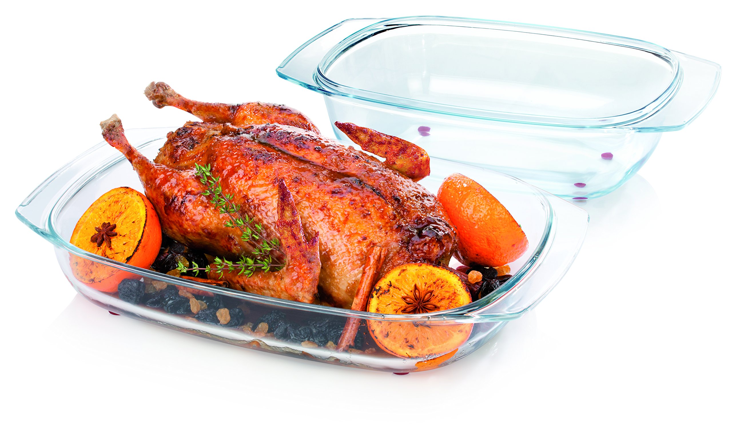 Tescoma Roaster with Lid 42 cm Delícia Glass, Assorted, 43 x 26.5 x 12.7 cm