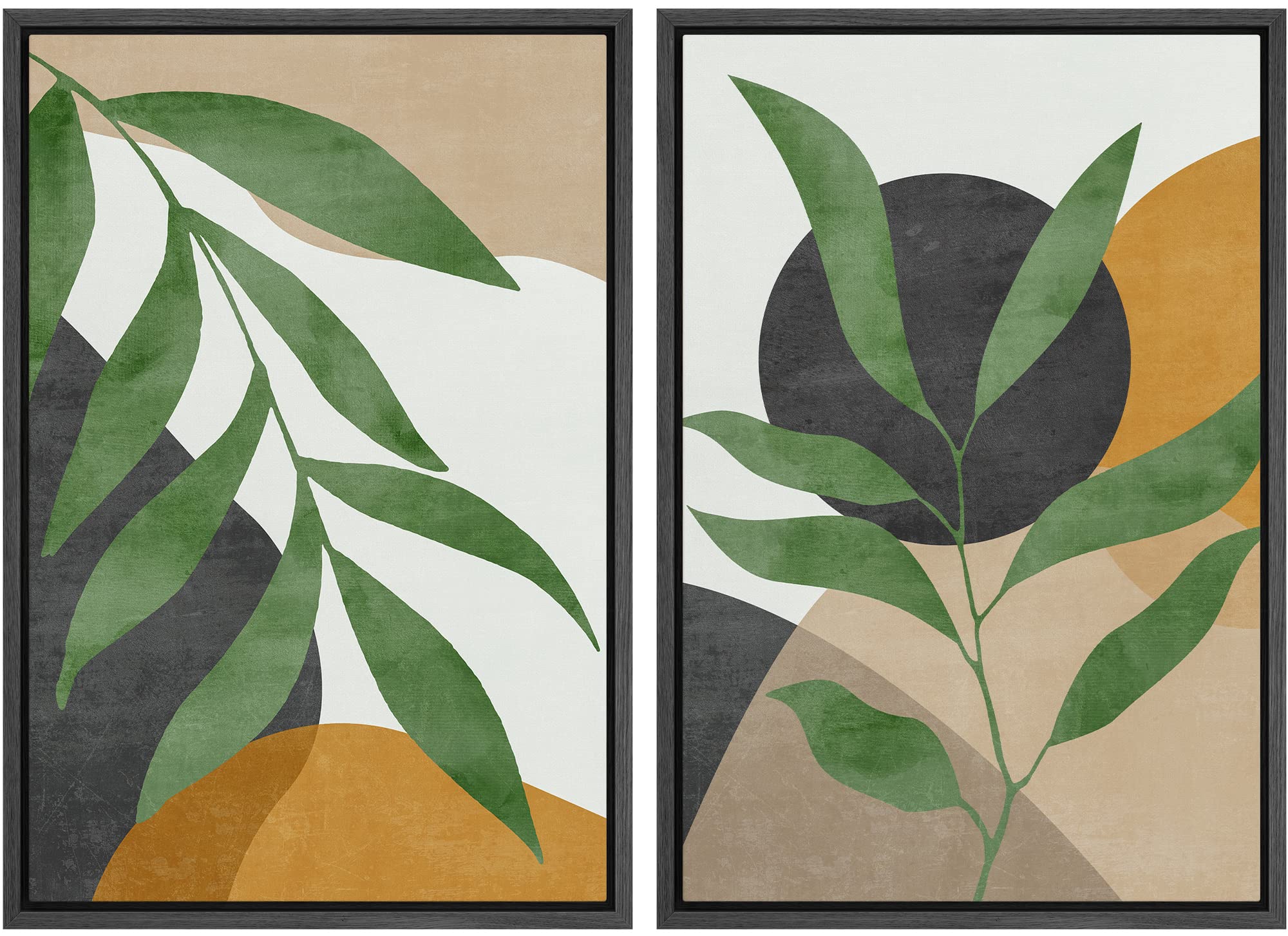 SIGNFORD Framed Canvas Print Wall Art Set Soft Hydrangea Pair Light Blue Florals with Green Leaves Illustration Modern Art Decorative Nordic Nature for Living Room, Bedroom, Office - 24"x36"x2 White — view 112