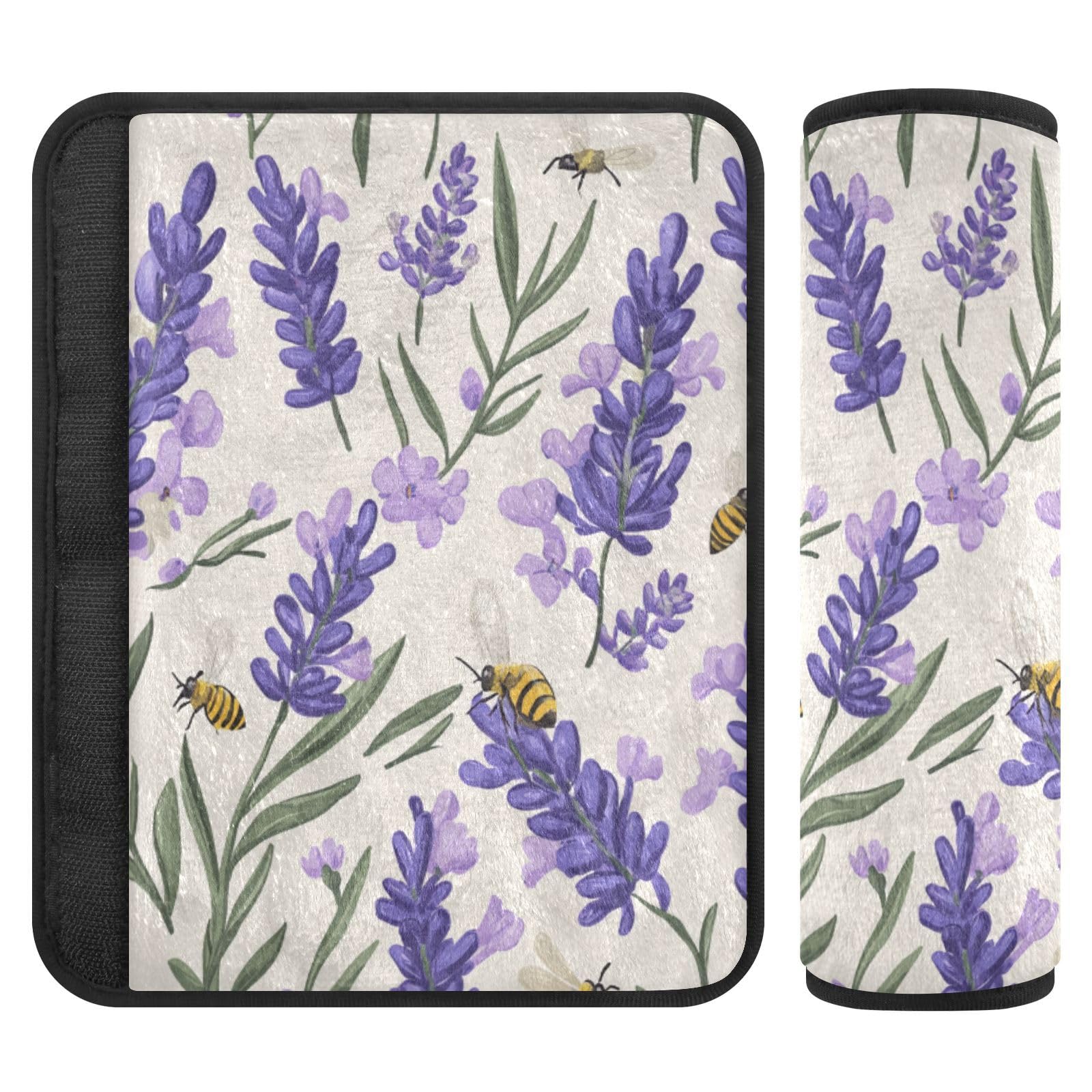 Seat Belt Covers 2 Pack Purple Flowers Car Seat Strap Covers Super Soft Lavender Car Seat Neck Cover for Boys Girls Adults Babies S