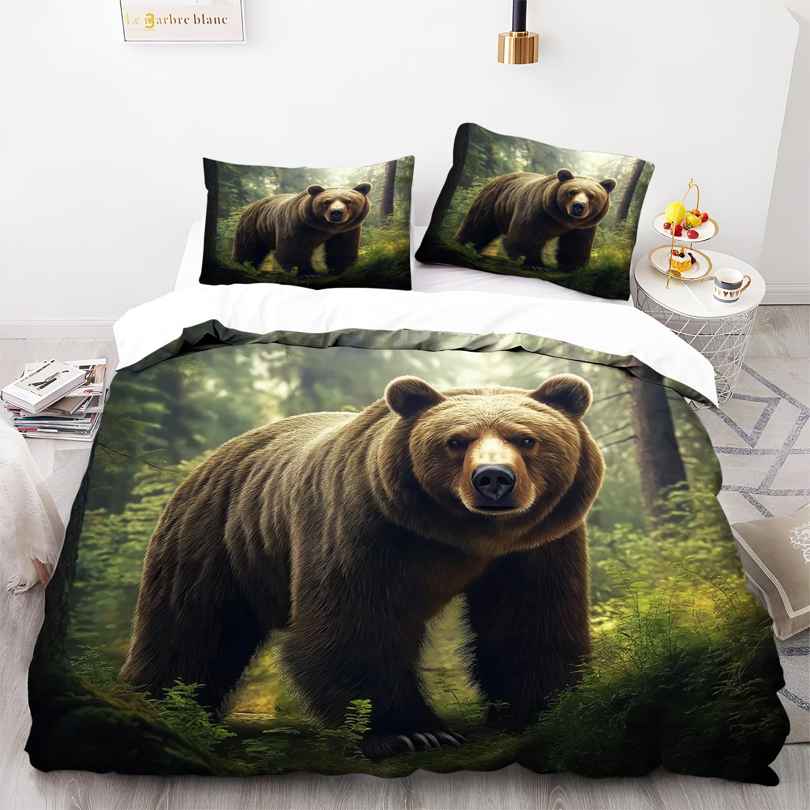Generisch Komplet pościeli z mikrofibry, 220 x 240 cm, z zamkiem błyskawicznym i 2 poszewkami na poduszkę 80 x 80 cm, puszysta, miękka, ciepła poszwa na kołdrę