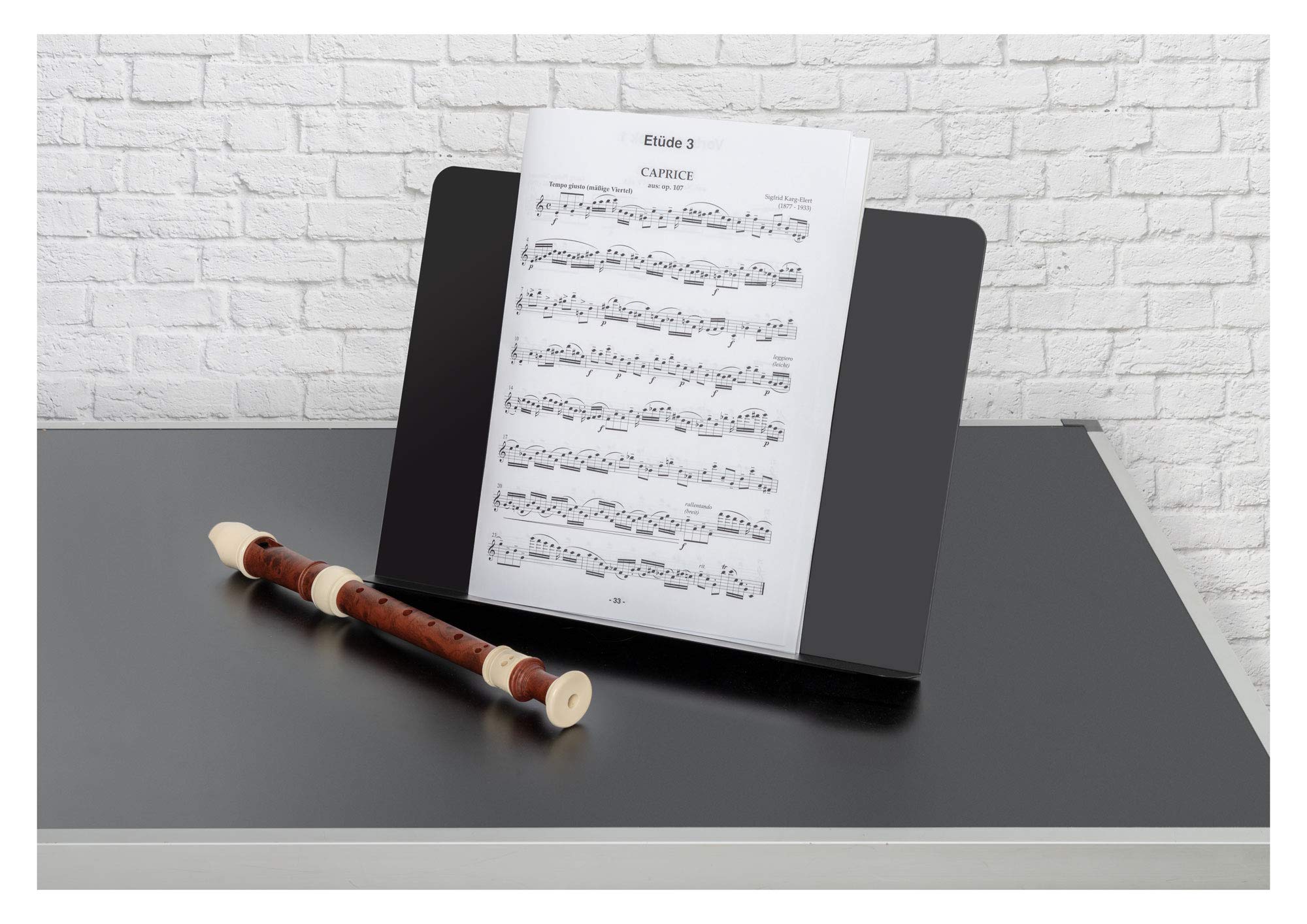 Classic Cantabile OST-350 2-in-1 Notenpult - als Notenständer und als Tischpult oder Buchständer verwendbar - Orchesterpult mit geschlossener Notenablage aus Stahl - Leseständer aus Metall - schwarz