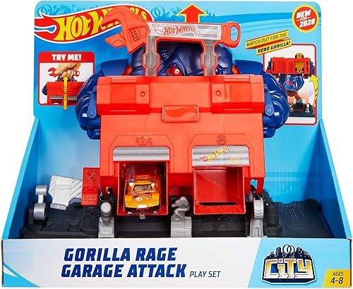 Miniatura 7 de Hot Wheels Gorilla Rage Garage Attack Playset